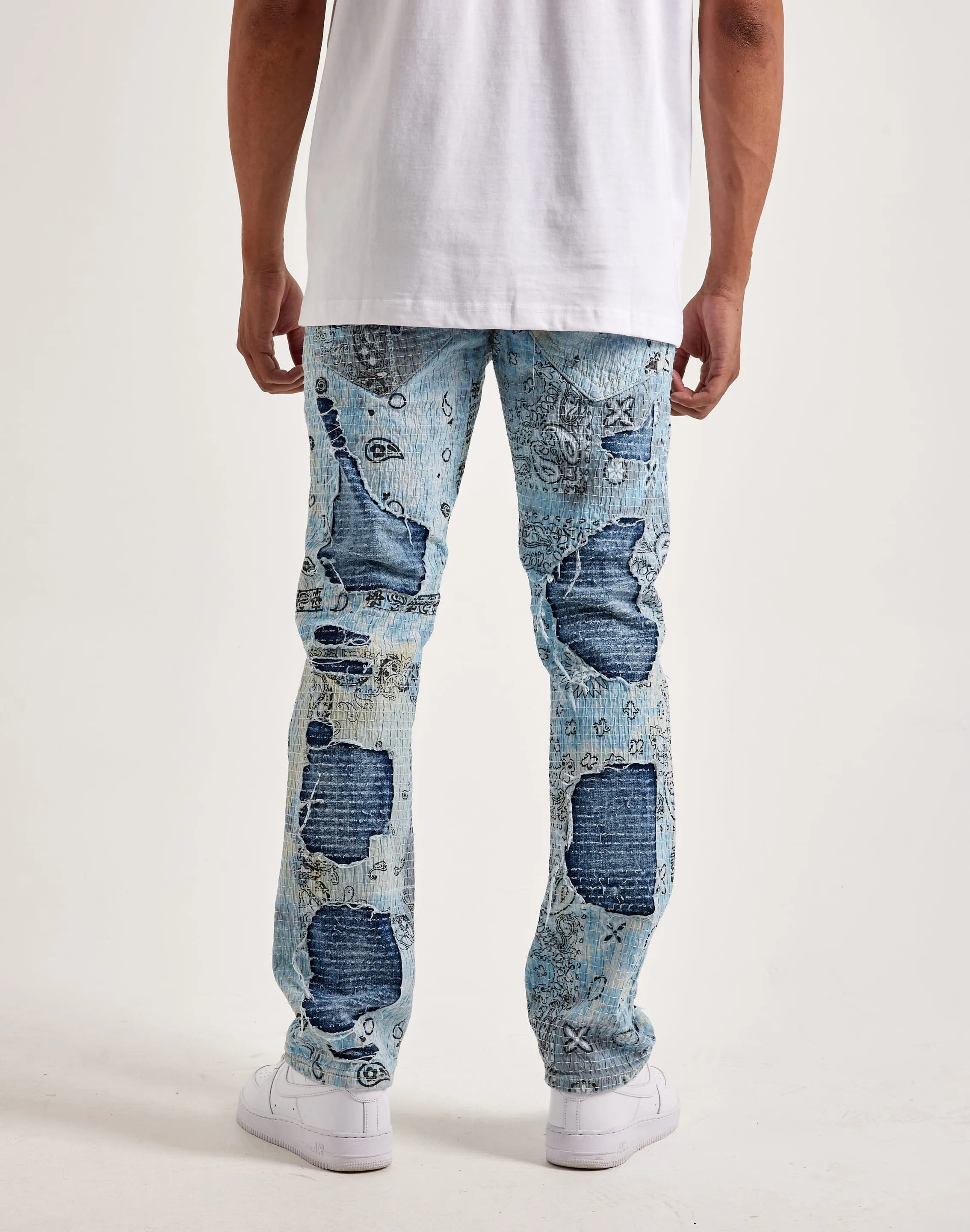 Smuggler's Moon Paisley-Print Denim Jeans
