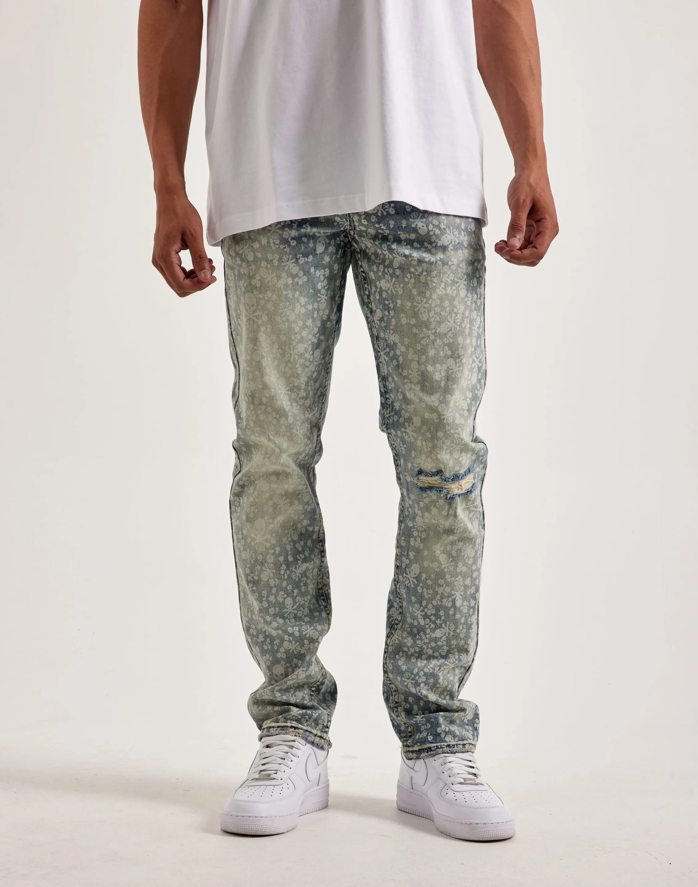 Smuggler's Moon Skull Flower Jeans