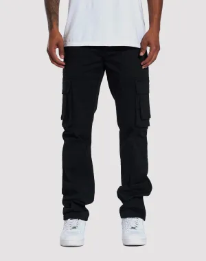 THE LEVERAGE Crysp Denim Allen Cargo Black Pants