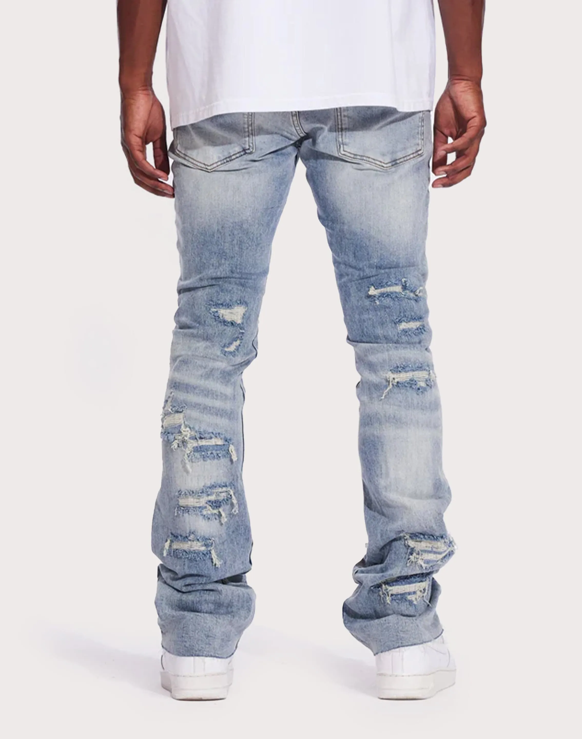 THE LEVERAGE Crysp Denim Arch Slim Fit Denim Jet Black Jeans
