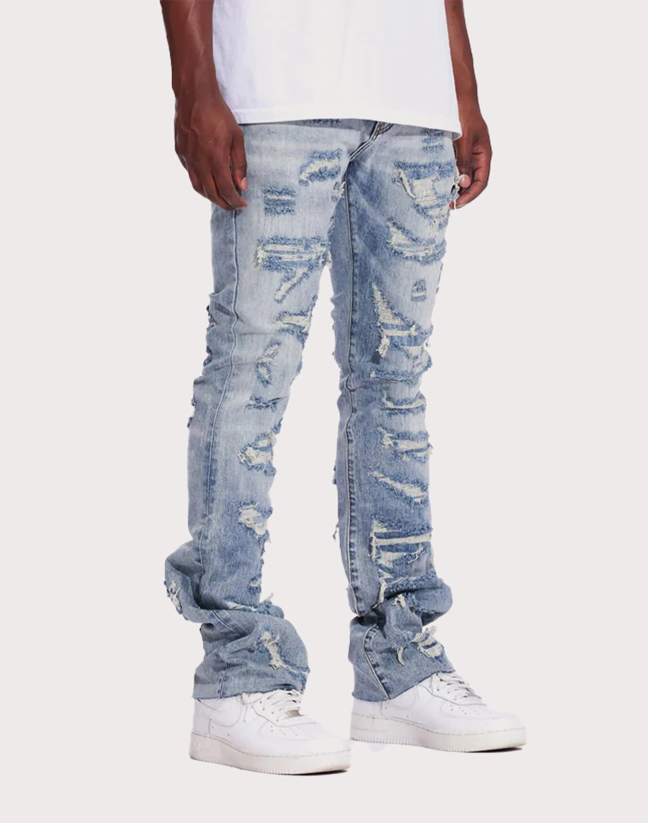THE LEVERAGE Crysp Denim Arch Slim Fit Denim Jet Black Jeans