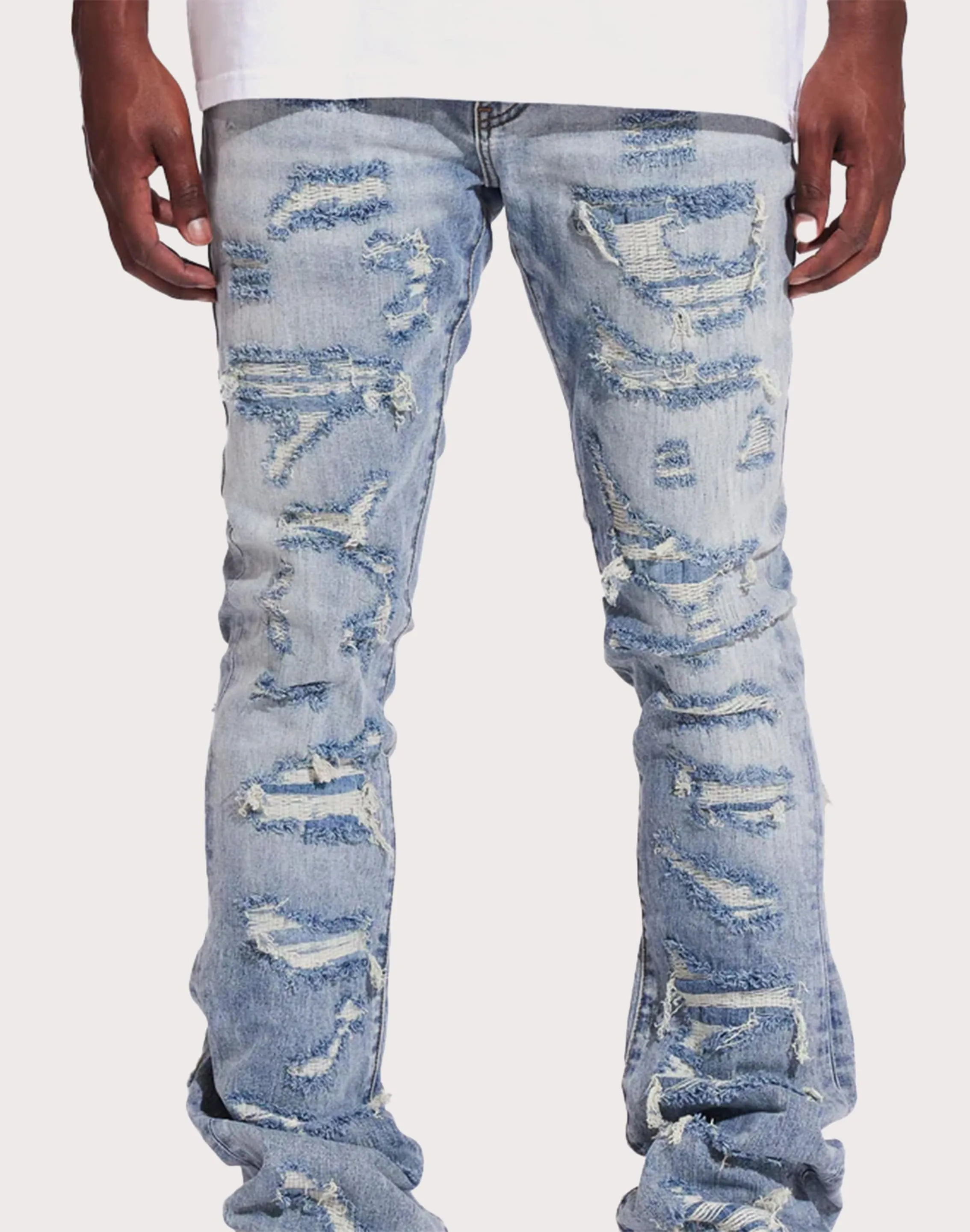 THE LEVERAGE Crysp Denim Arch Slim Fit Denim Jet Black Jeans