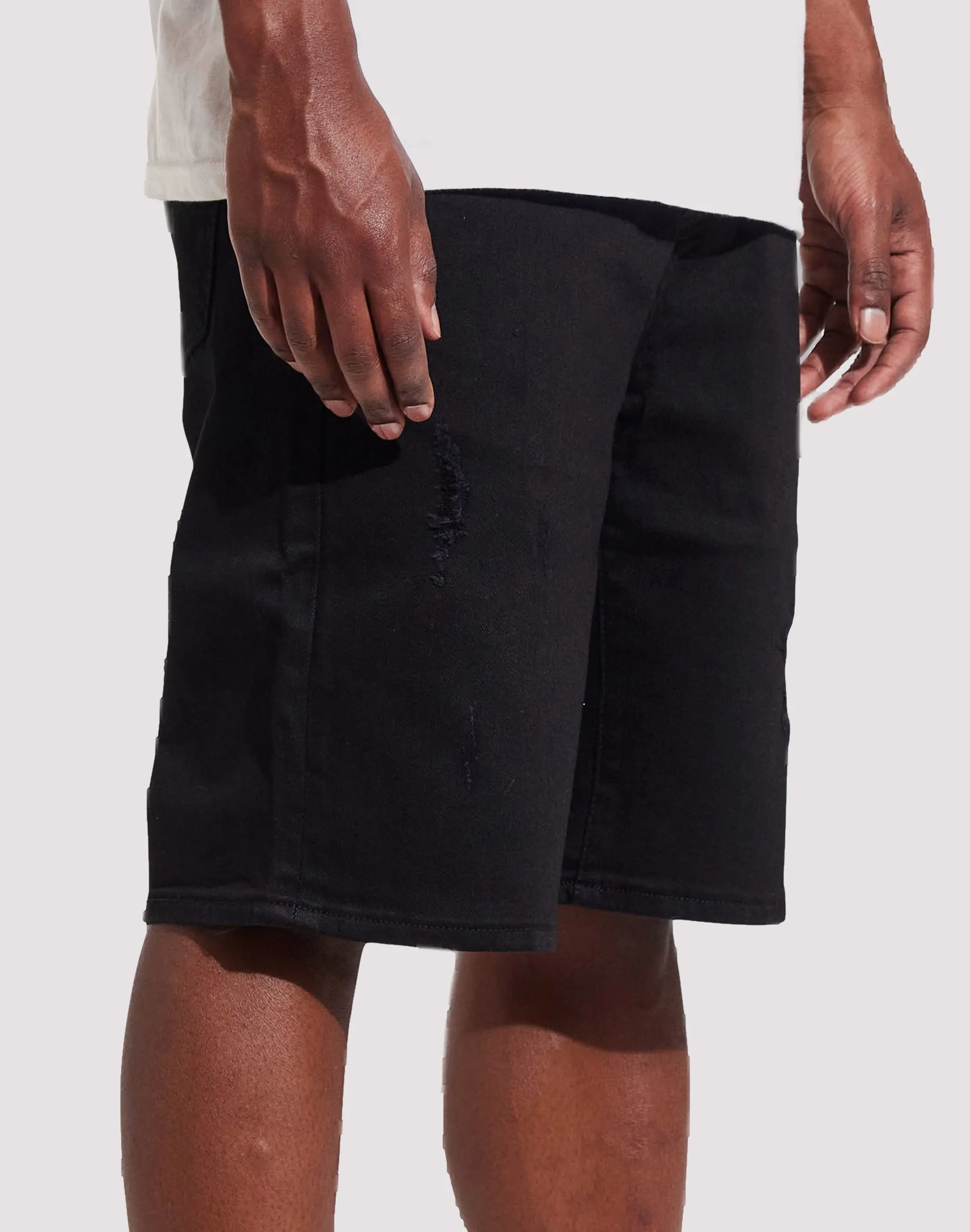 THE LEVERAGE Crysp Denim Atlantic Black Shorts