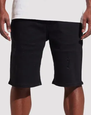 THE LEVERAGE Crysp Denim Atlantic Black Shorts