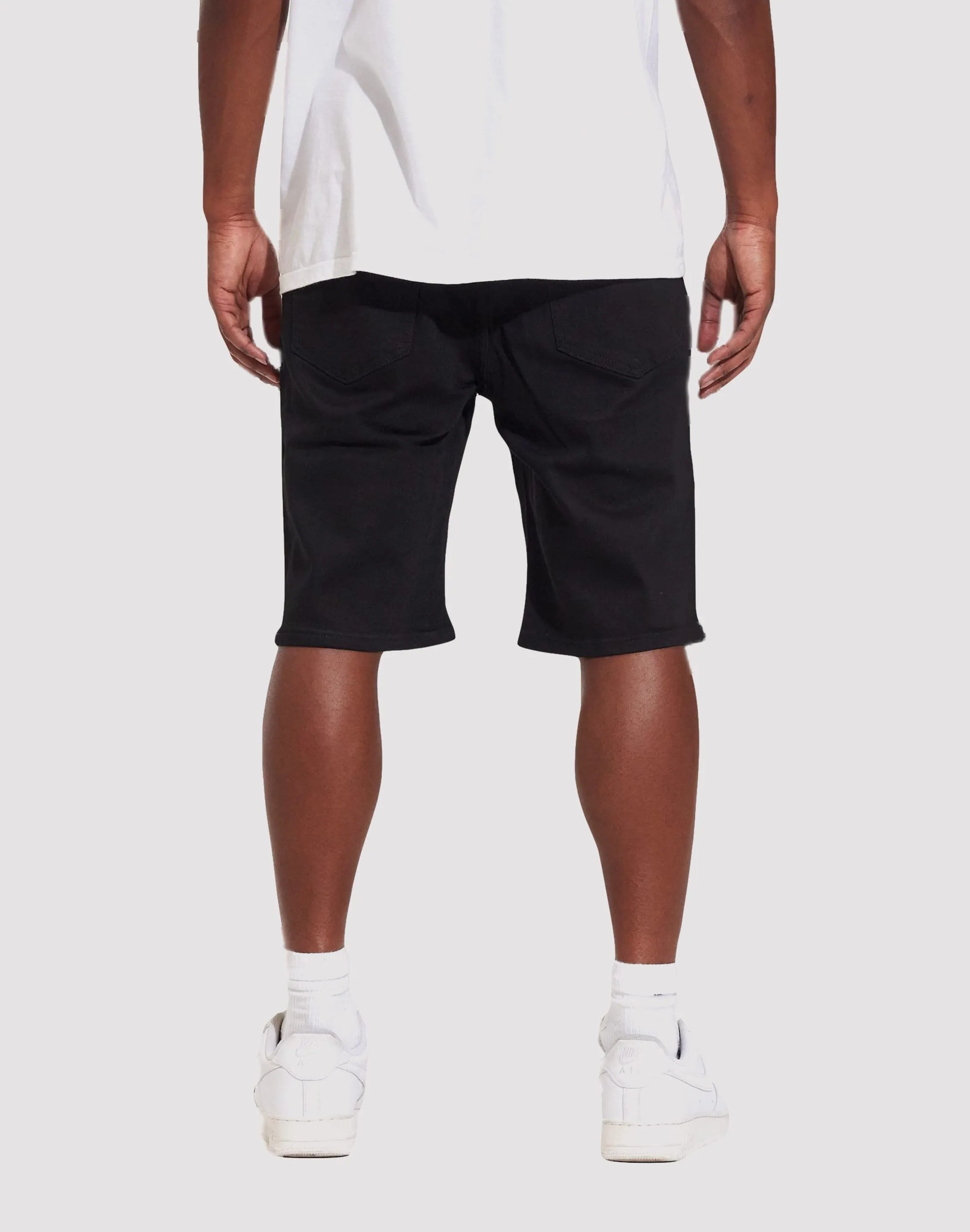 THE LEVERAGE Crysp Denim Atlantic Black Shorts