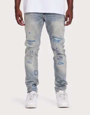 THE LEVERAGE Crysp Denim Atlantic Denim Slim Light Wash Jeans