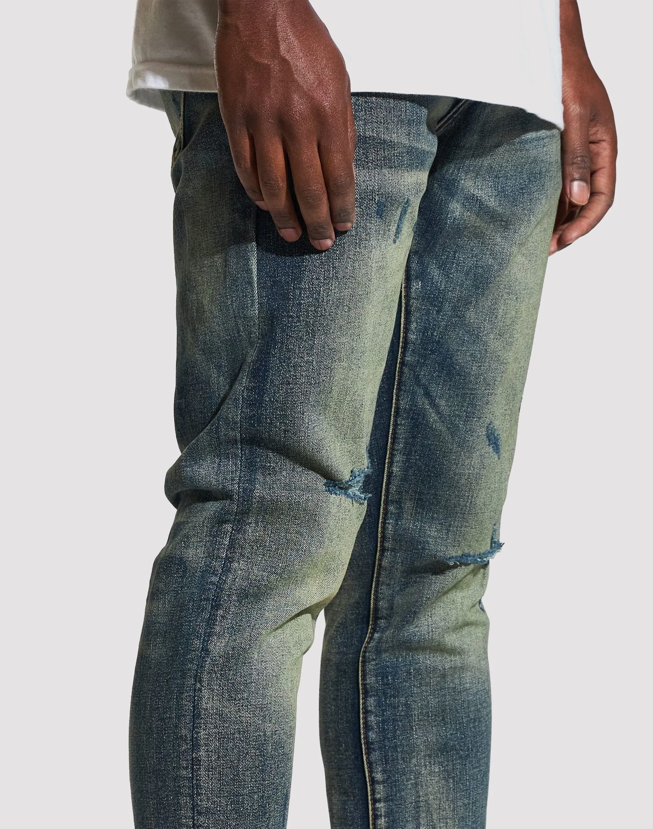 THE LEVERAGE Crysp Denim Atlantic Indigo Skinny Fit Jeans