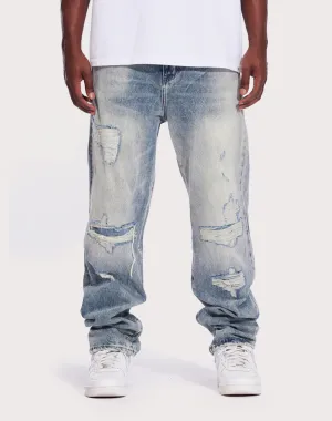 THE LEVERAGE Crysp Denim Pacific Slim Straight Jeans