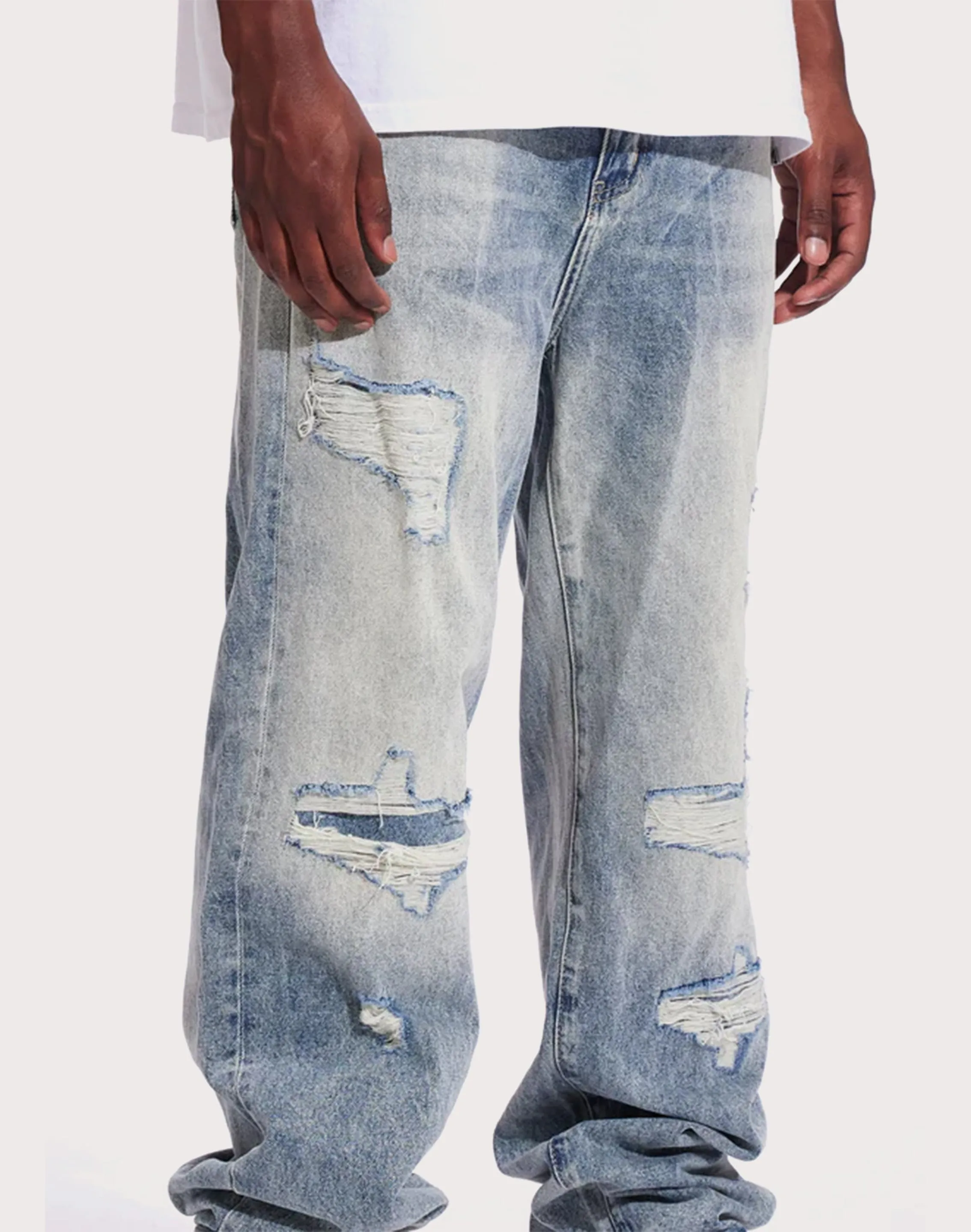 THE LEVERAGE Crysp Denim Pacific Slim Straight Jeans