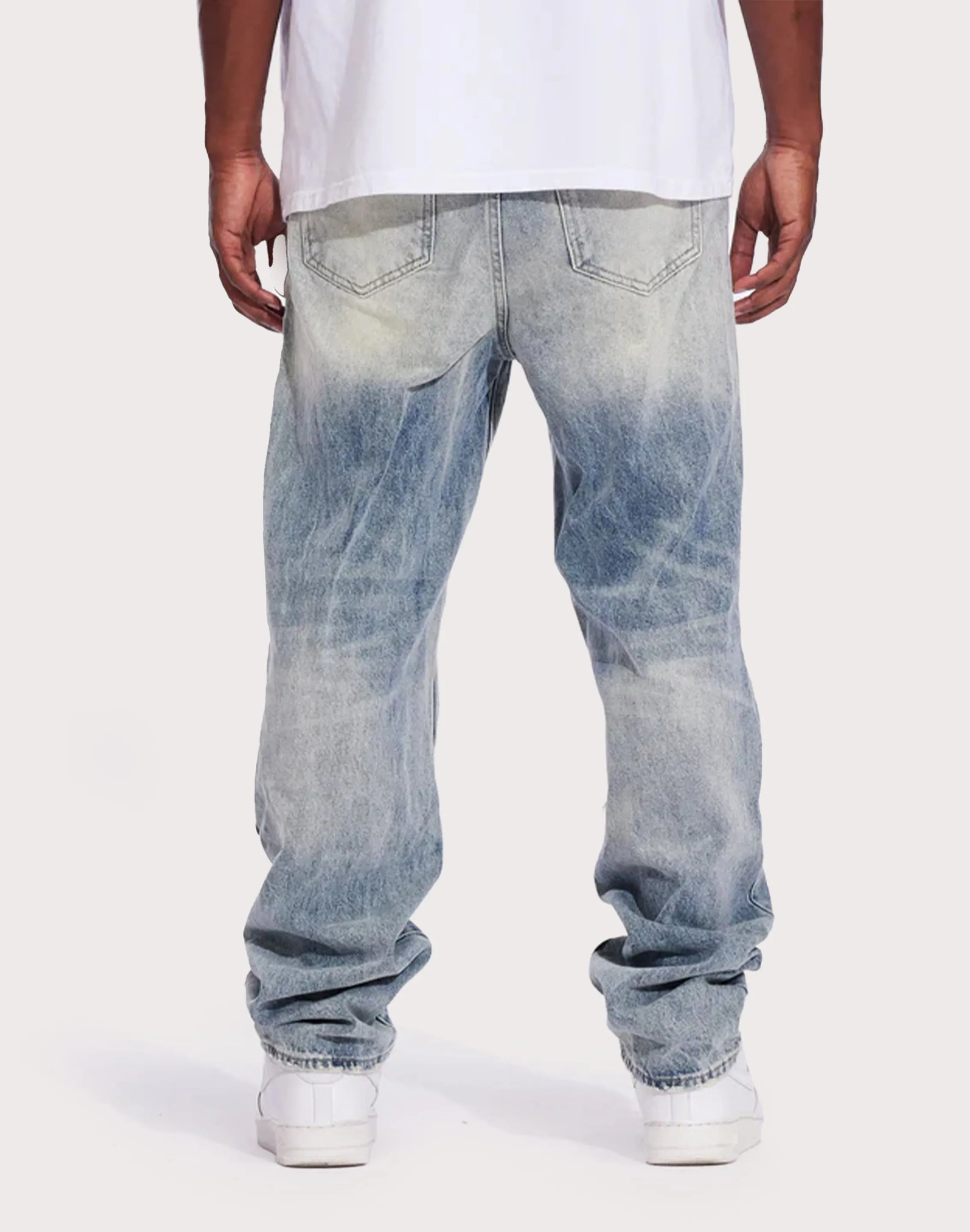 THE LEVERAGE Crysp Denim Pacific Slim Straight Jeans
