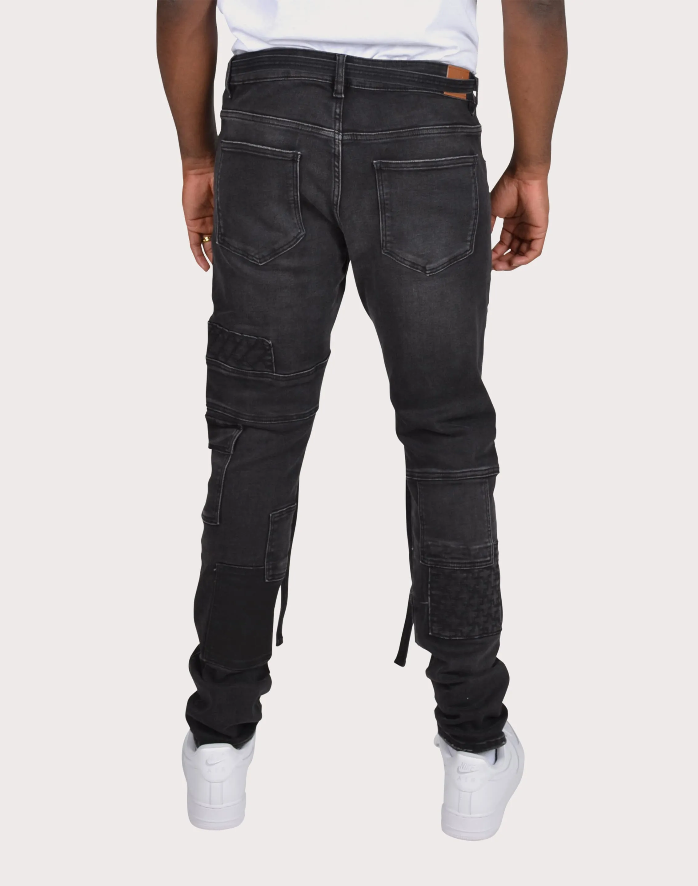 THE LEVERAGE Crysp Denim Stanton Slim Fit Cargo Pants