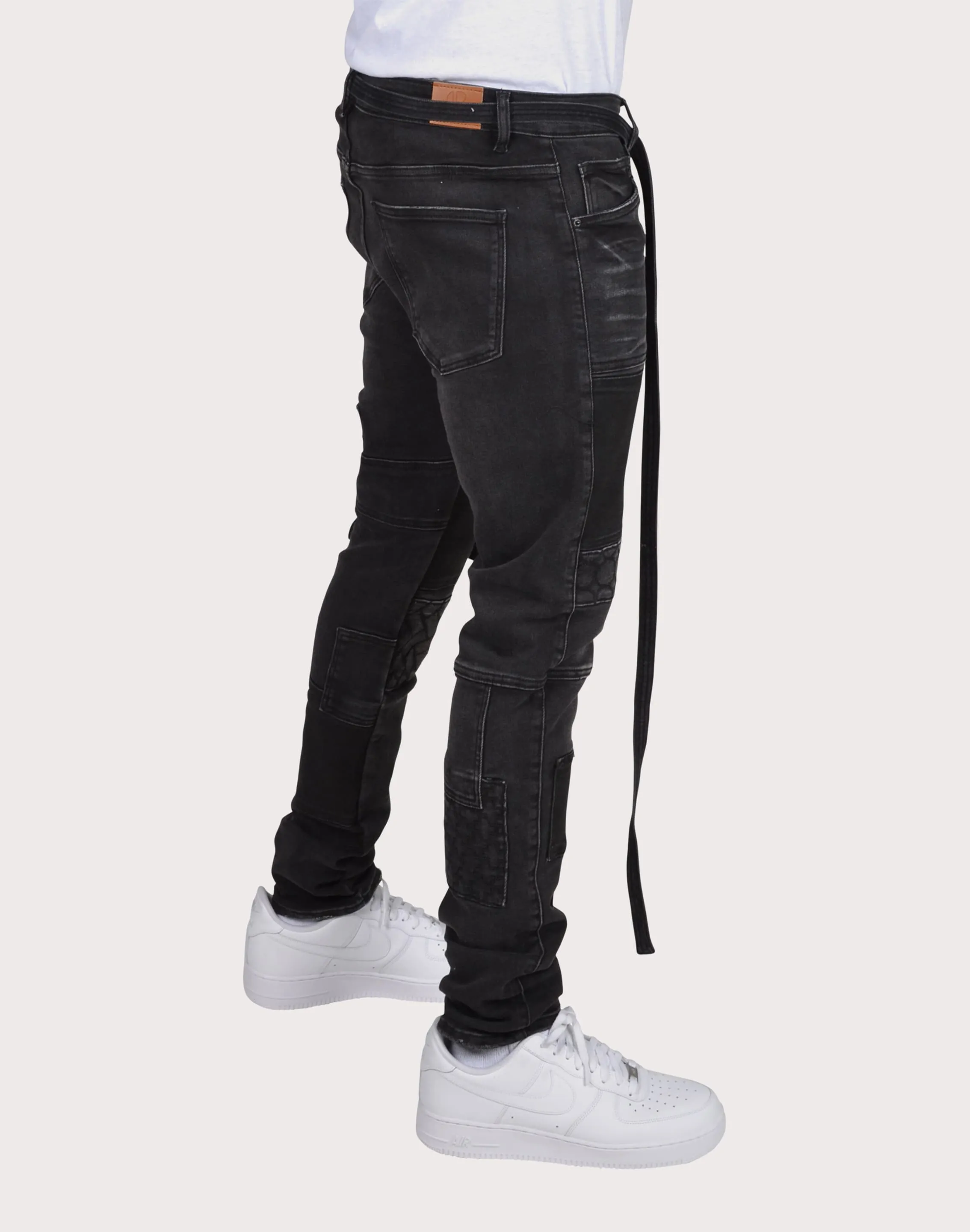 THE LEVERAGE Crysp Denim Stanton Slim Fit Cargo Pants