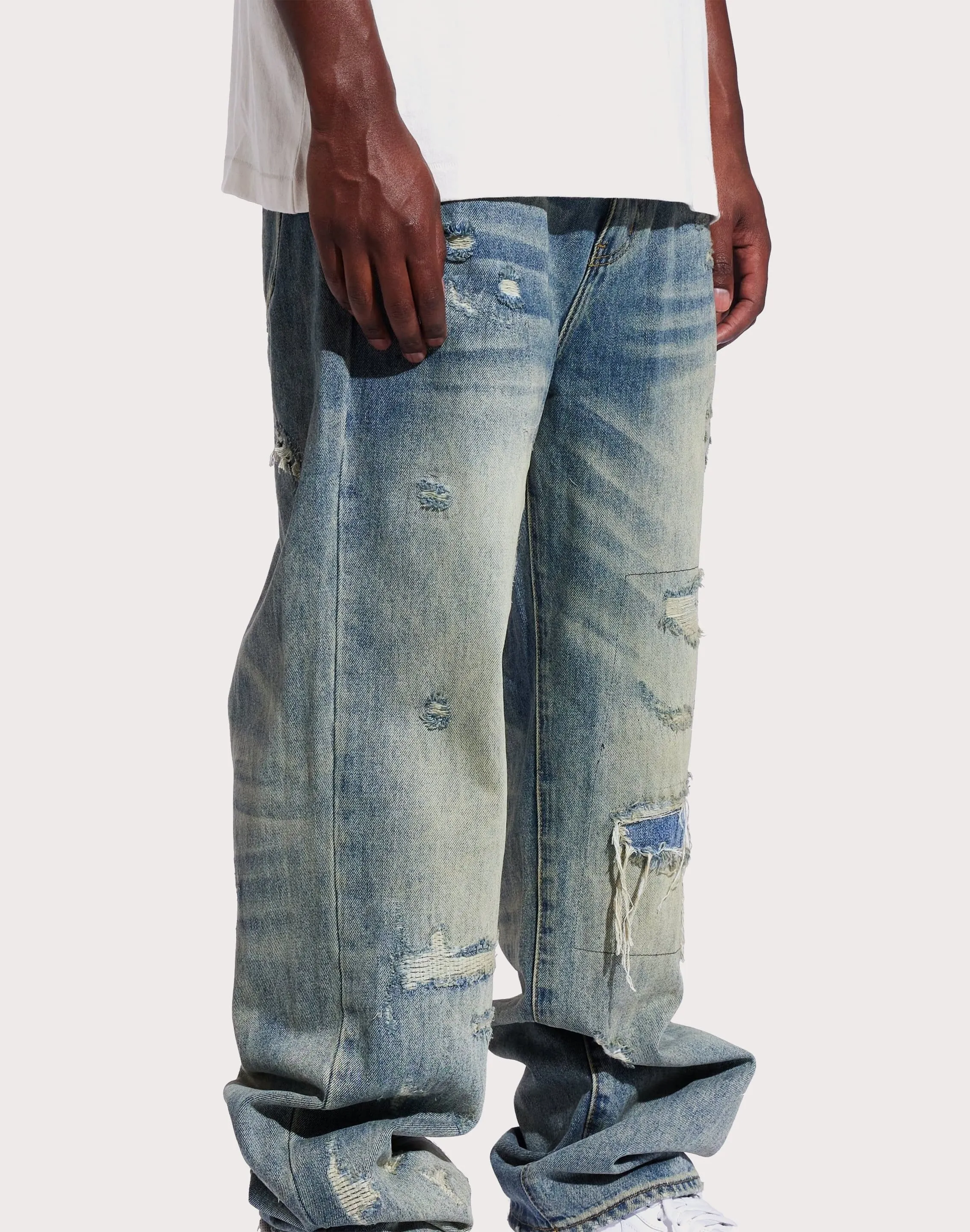 THE LEVERAGE Pacific Straight Fit Denim Jeans