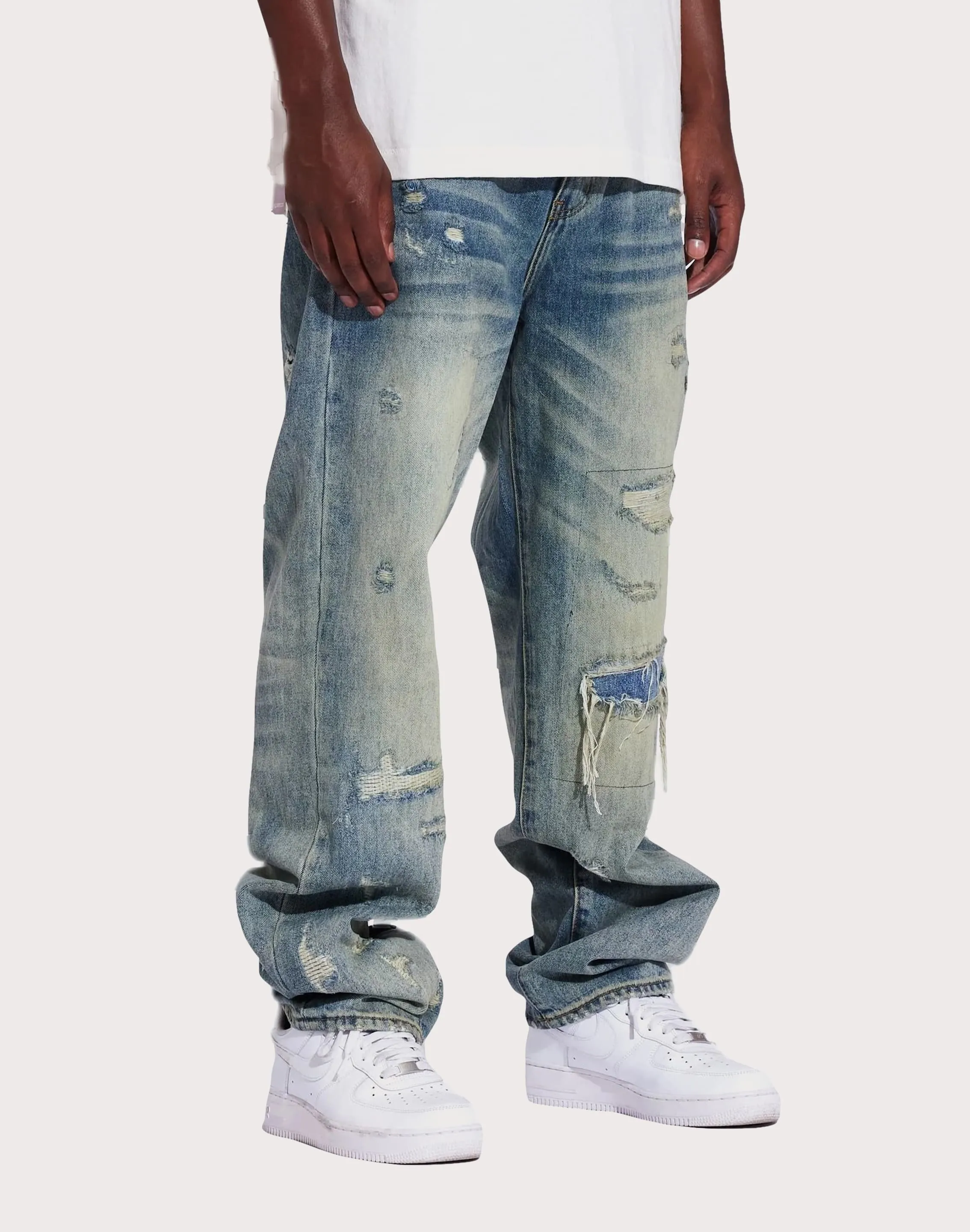 THE LEVERAGE Pacific Straight Fit Denim Jeans