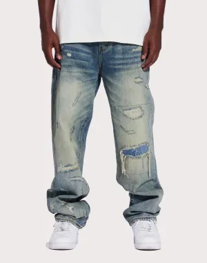 THE LEVERAGE Pacific Straight Fit Denim Jeans