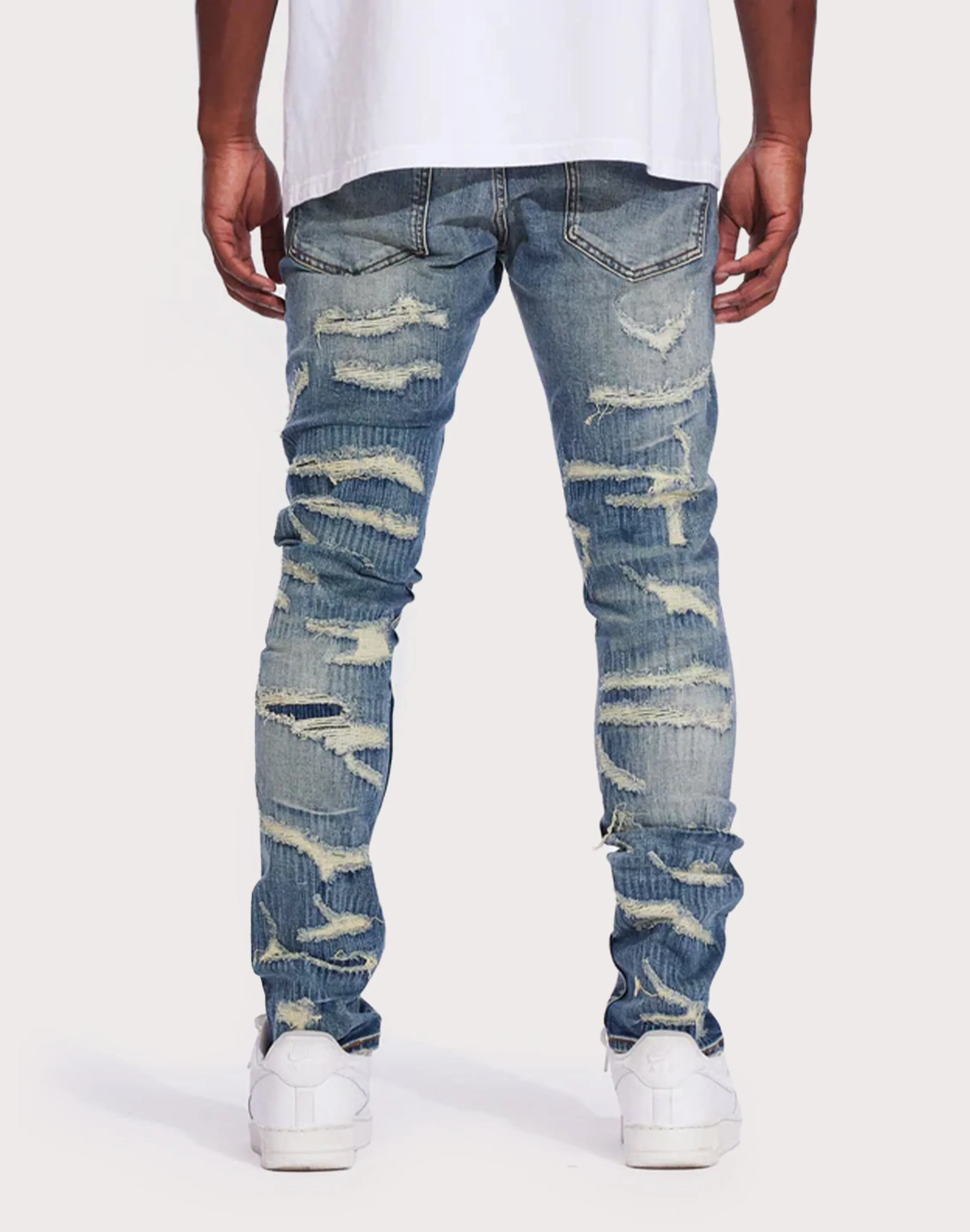 THE LEVERAGE Patrick Slim Vintage Wash Jeans