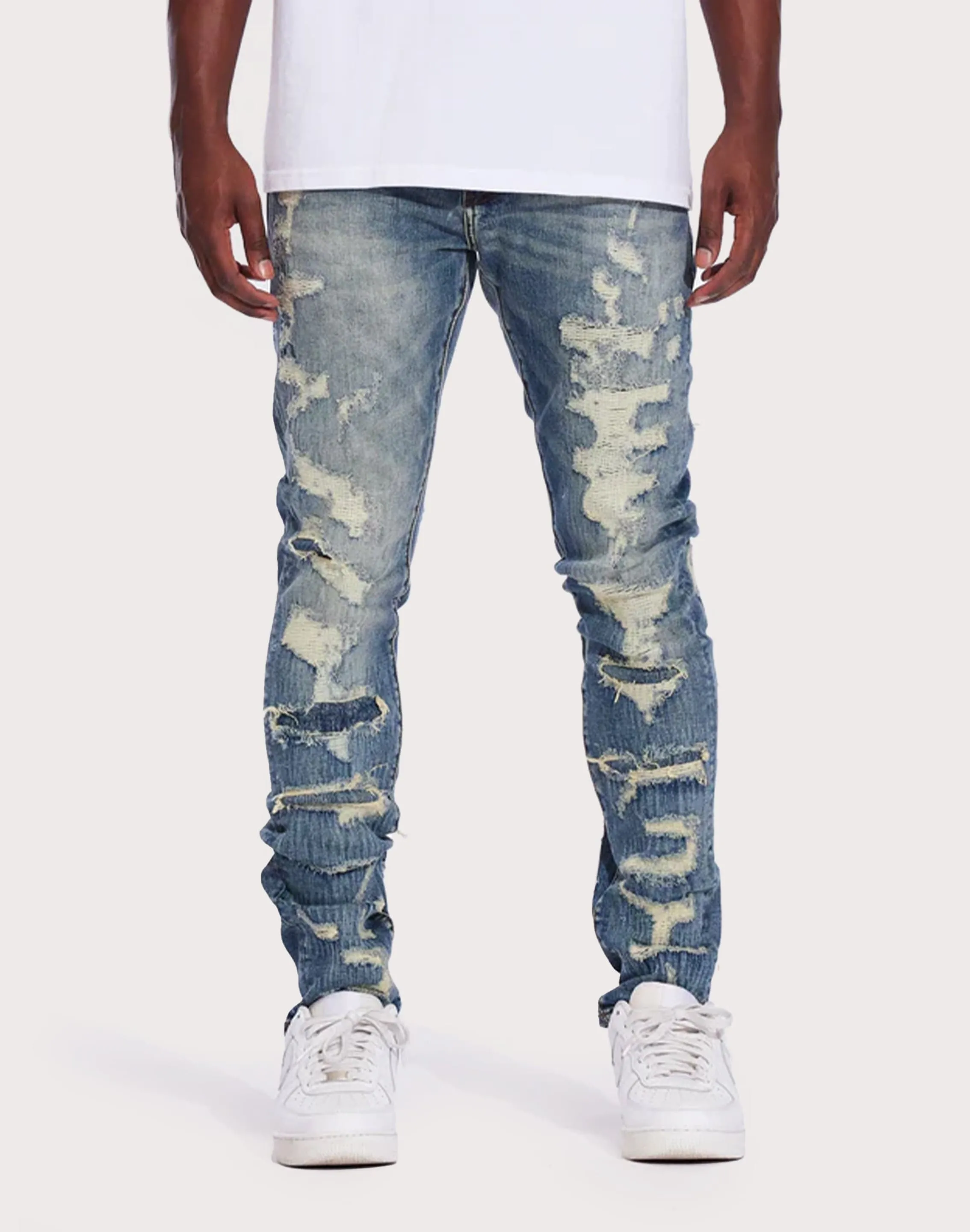 THE LEVERAGE Patrick Slim Vintage Wash Jeans