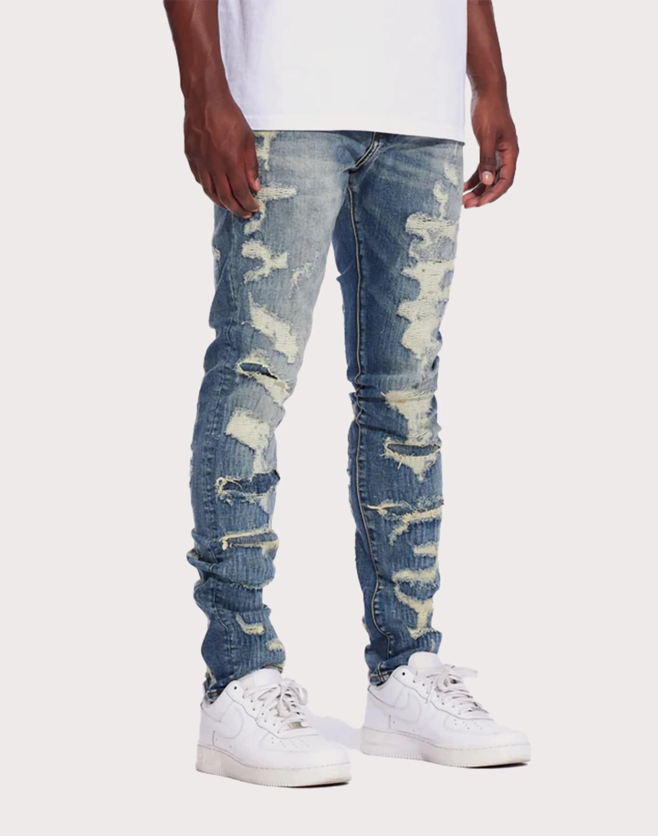 THE LEVERAGE Patrick Slim Vintage Wash Jeans