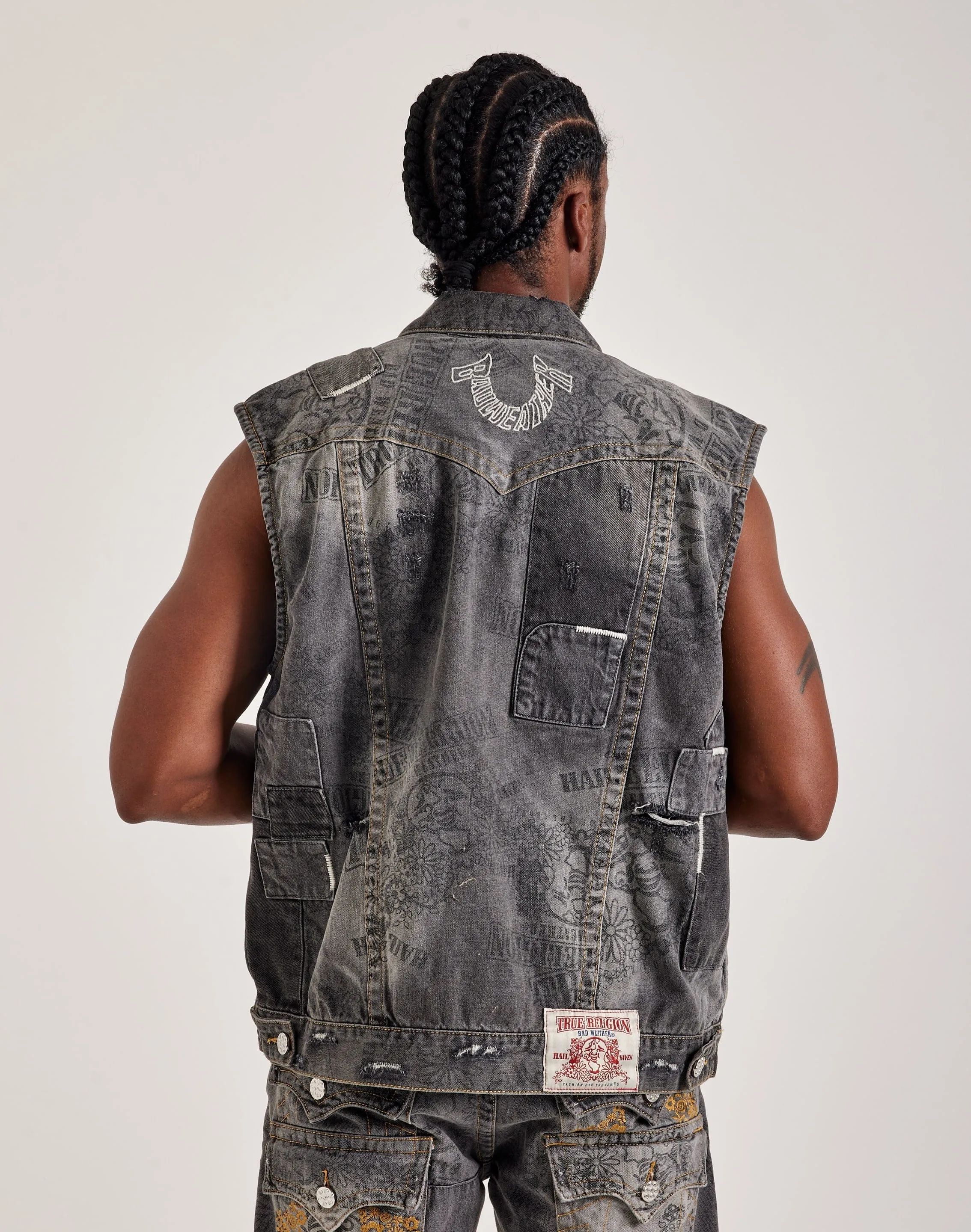 True Religion Bad Weather Stacked Pocket Vest