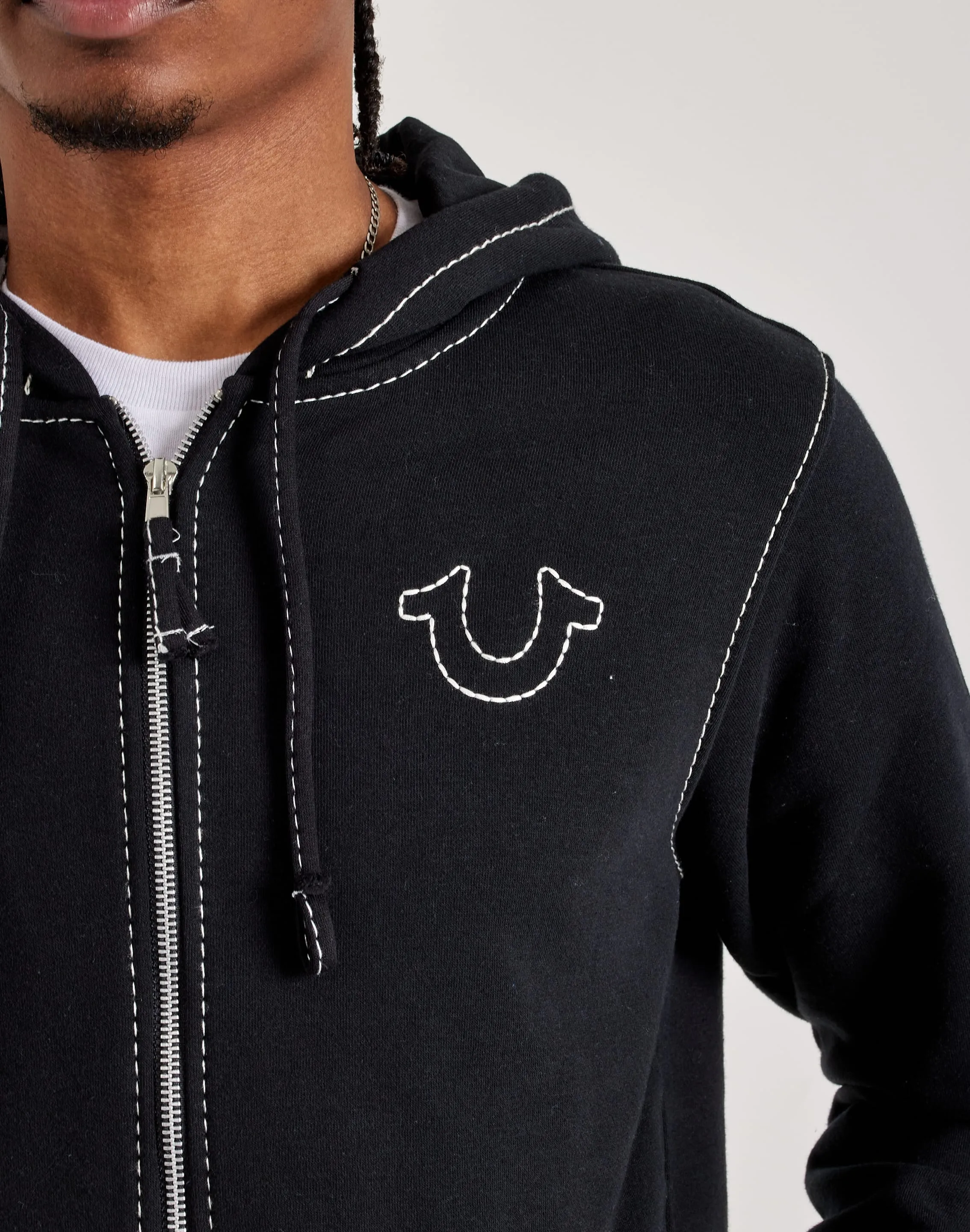 True Religion Big-T Full-Zip Hoodie