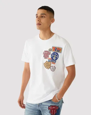 True Religion Collegiate Patch White Tee