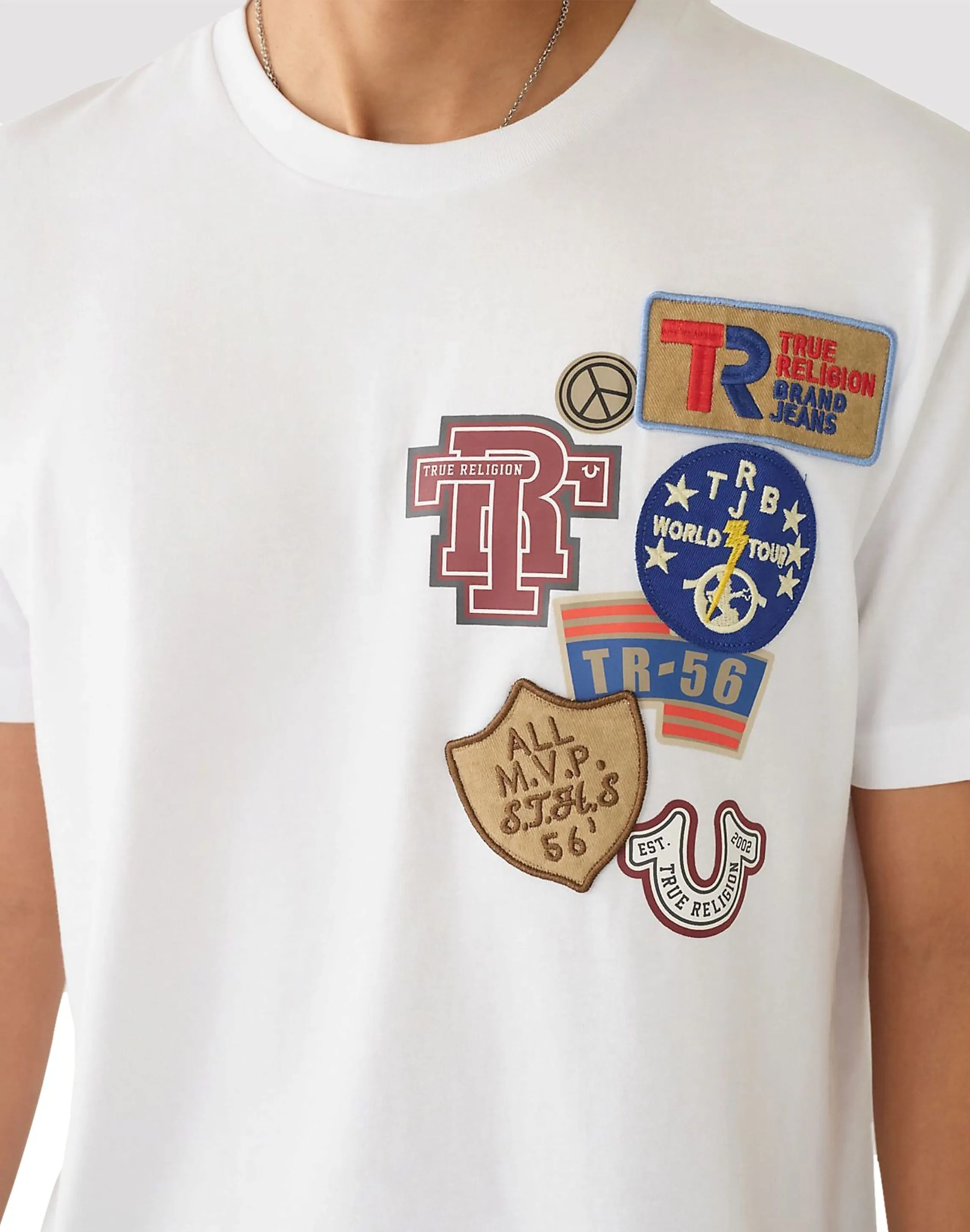 True Religion Collegiate Patch White Tee