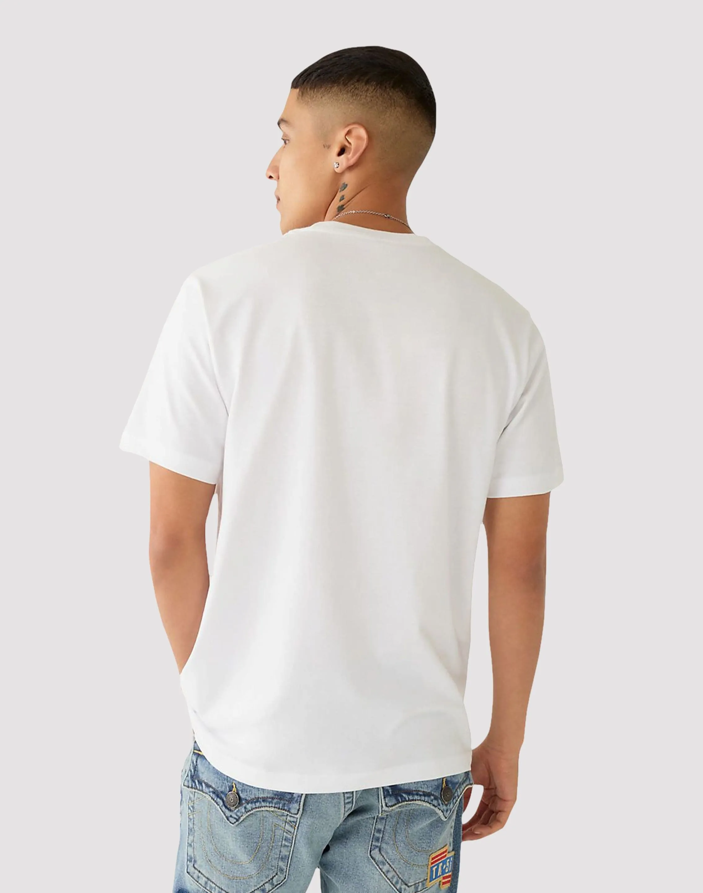 True Religion Collegiate Patch White Tee