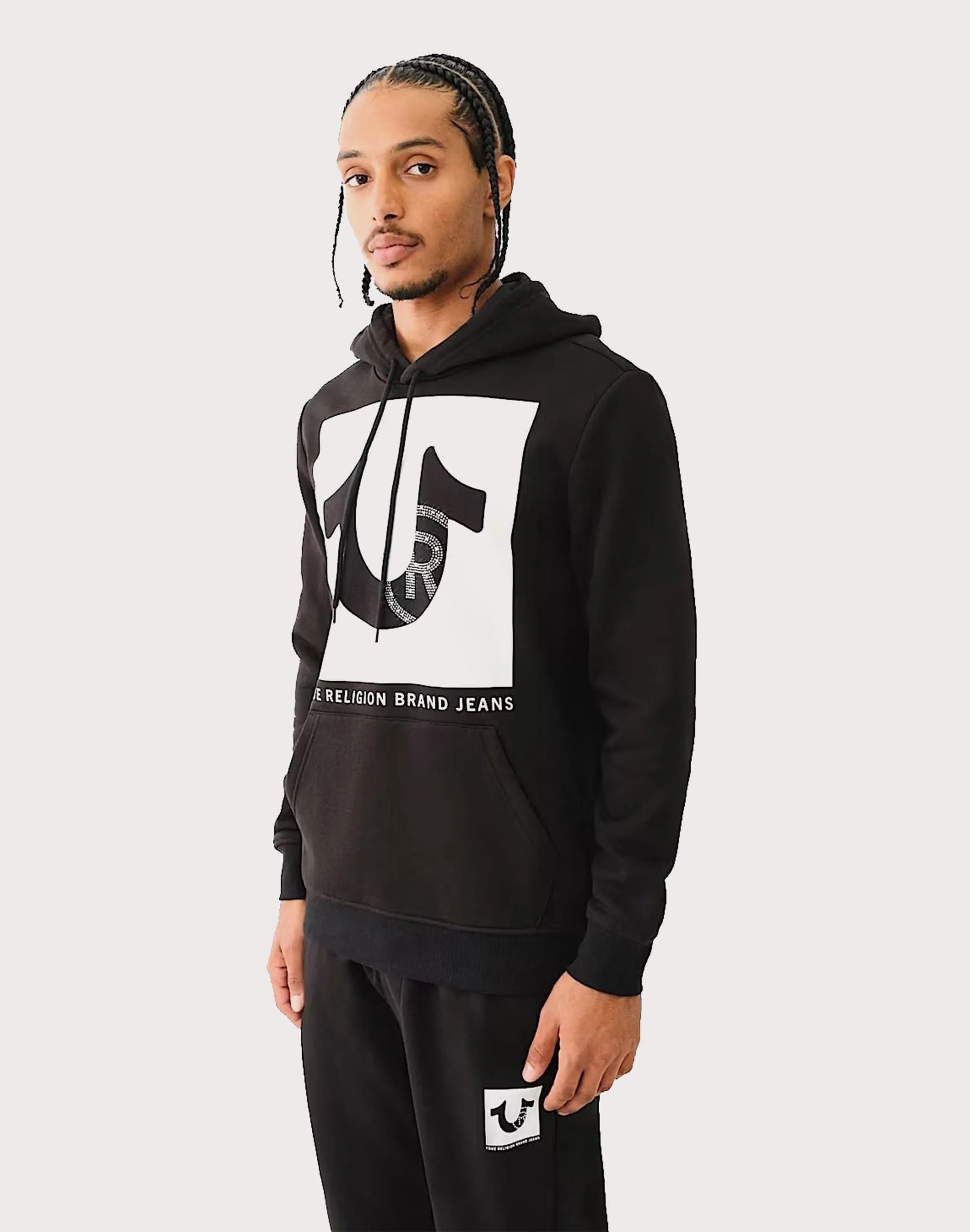 True Religion Crystal Stud Black Hoodie
