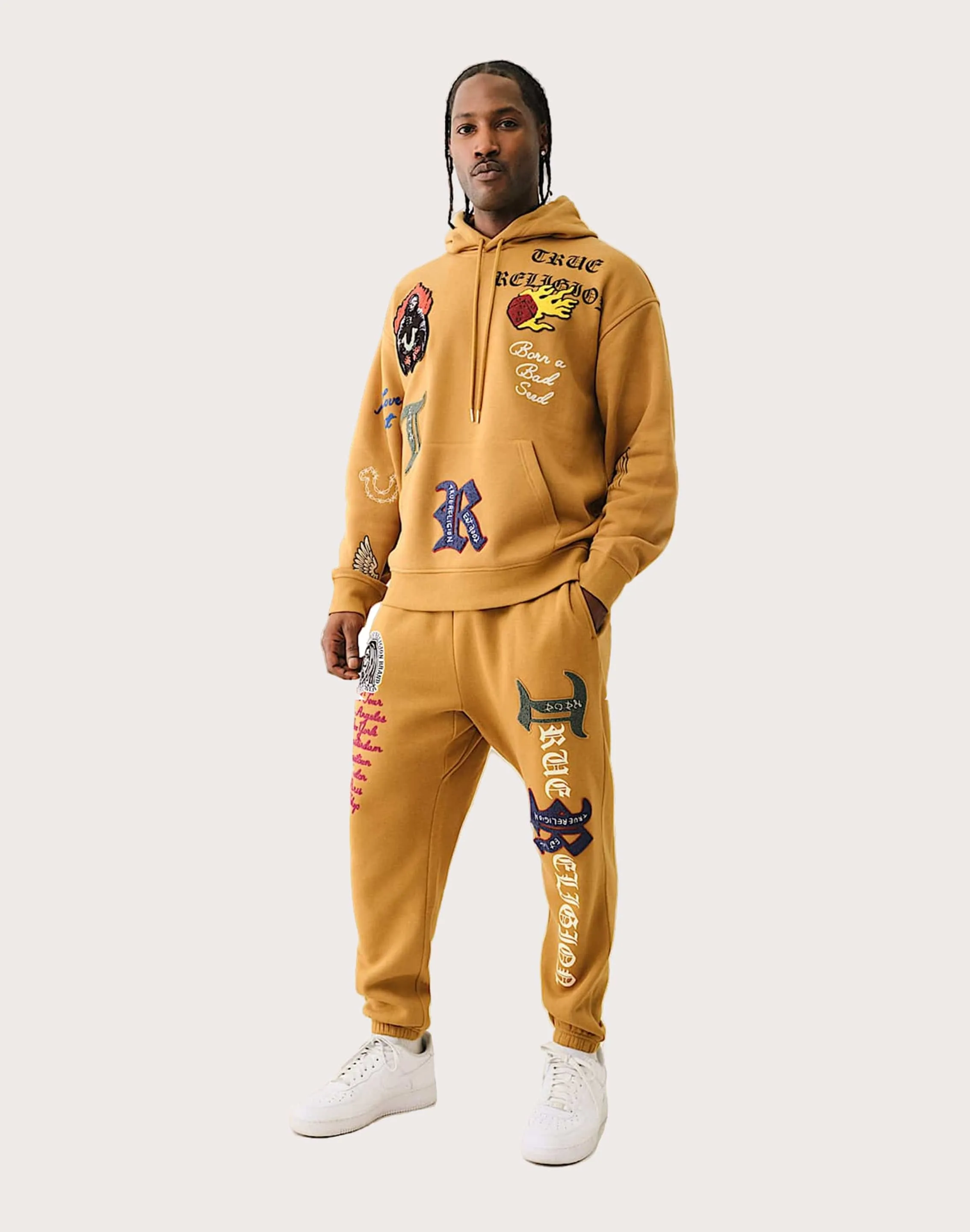 True Religion Logo Patch Embroidery Joggers