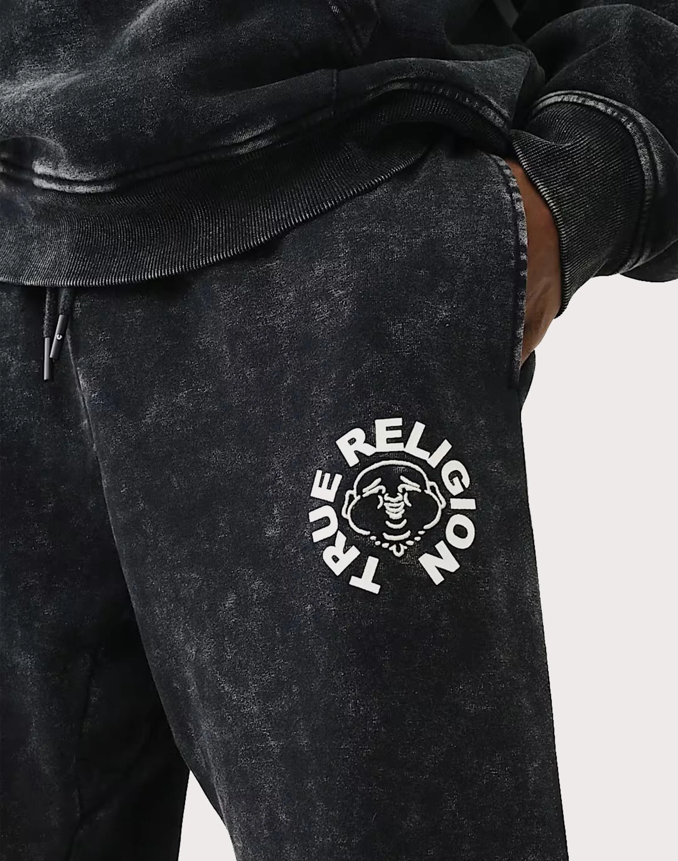 True Religion Mineral Wash Buddha Face Joggers