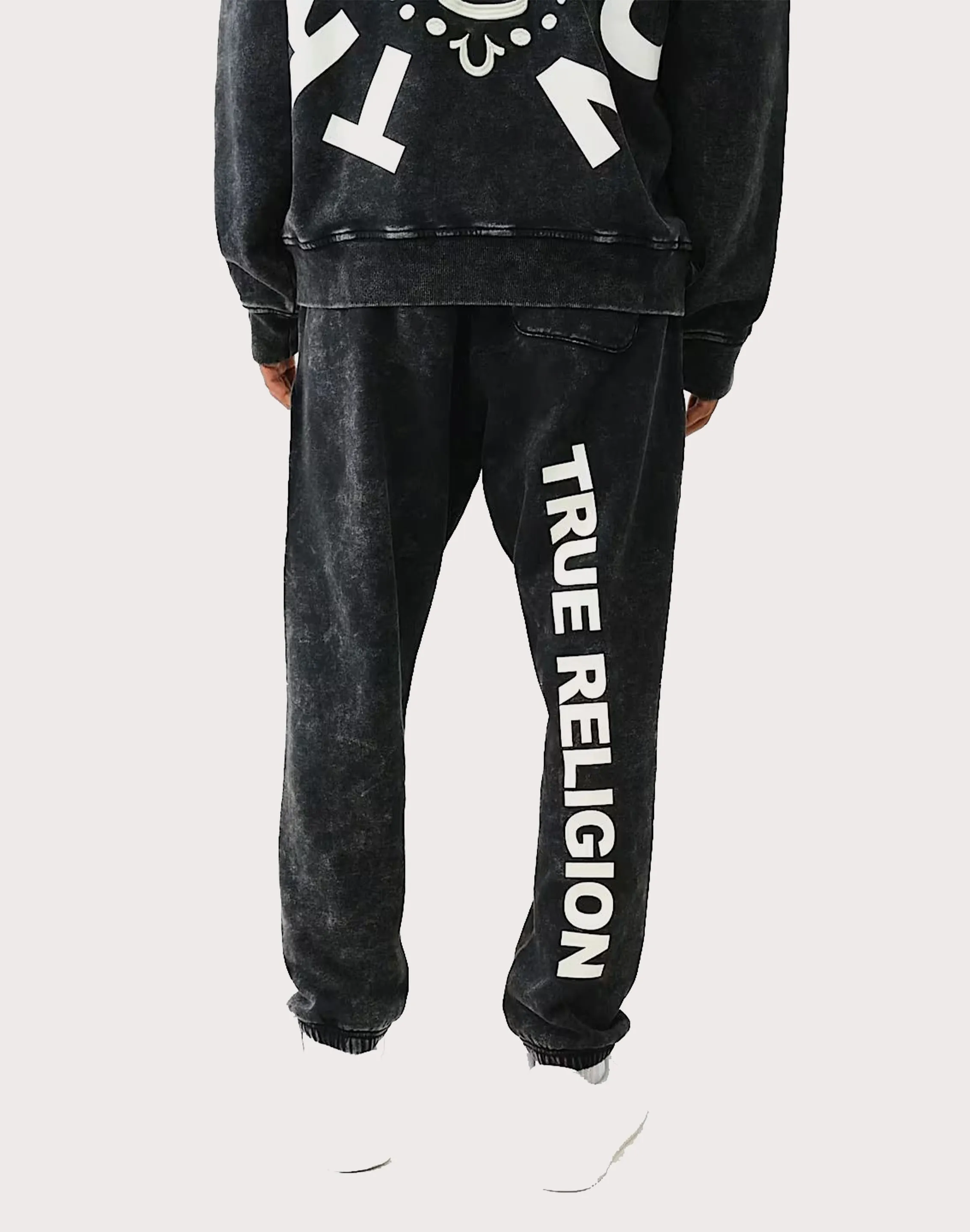True Religion Mineral Wash Buddha Face Joggers