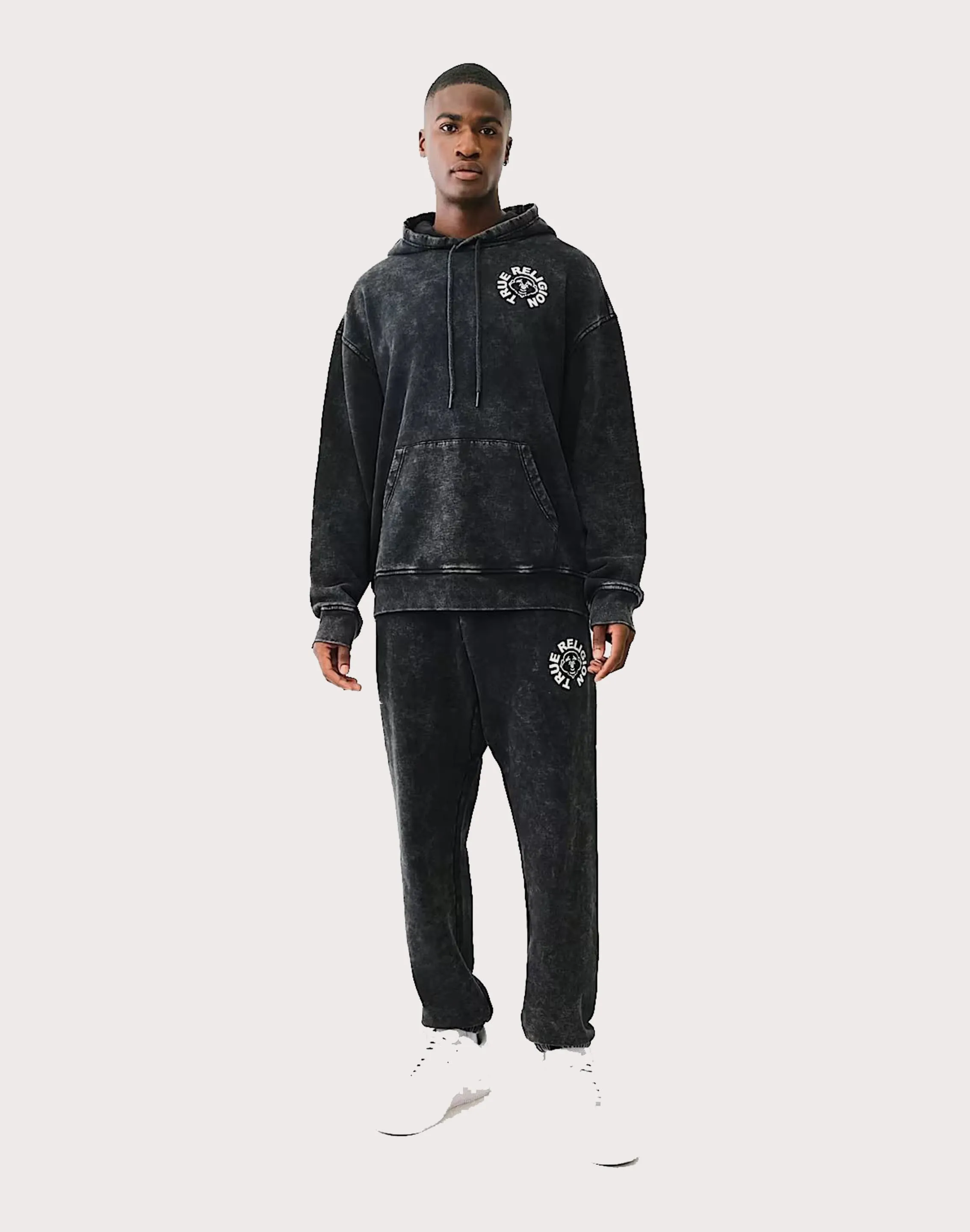 True Religion Mineral Wash Buddha Face Joggers