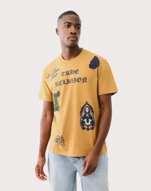 True Religion Patch Embroidered Caramel Tee