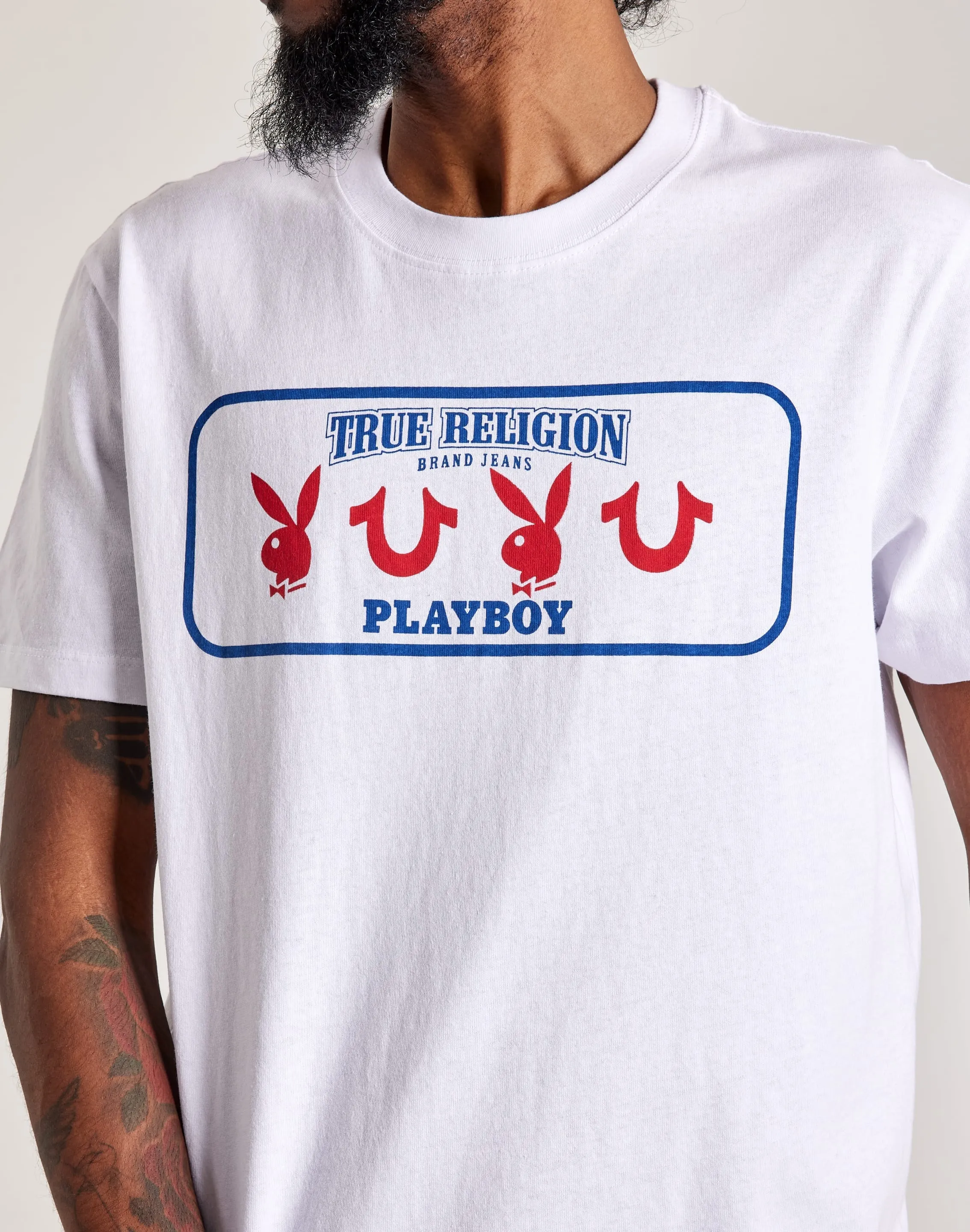 True Religion Playboy Bunny Horseshoe Logo Tee