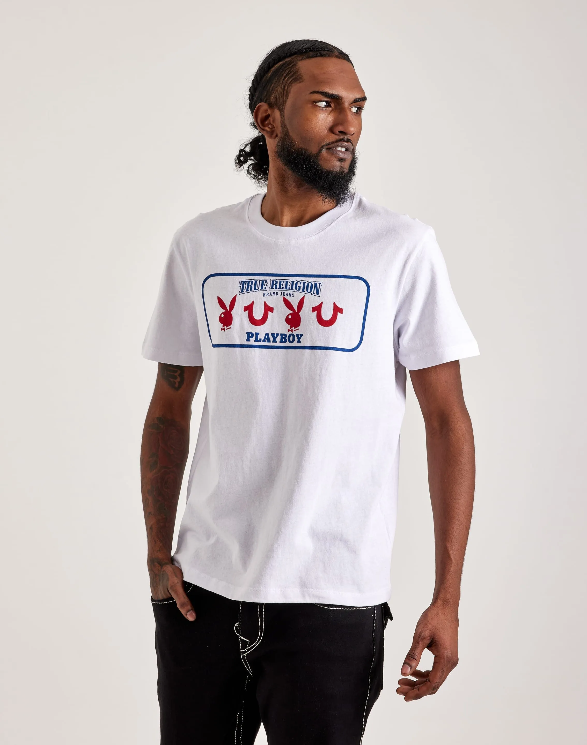 True Religion Playboy Bunny Horseshoe Logo Tee