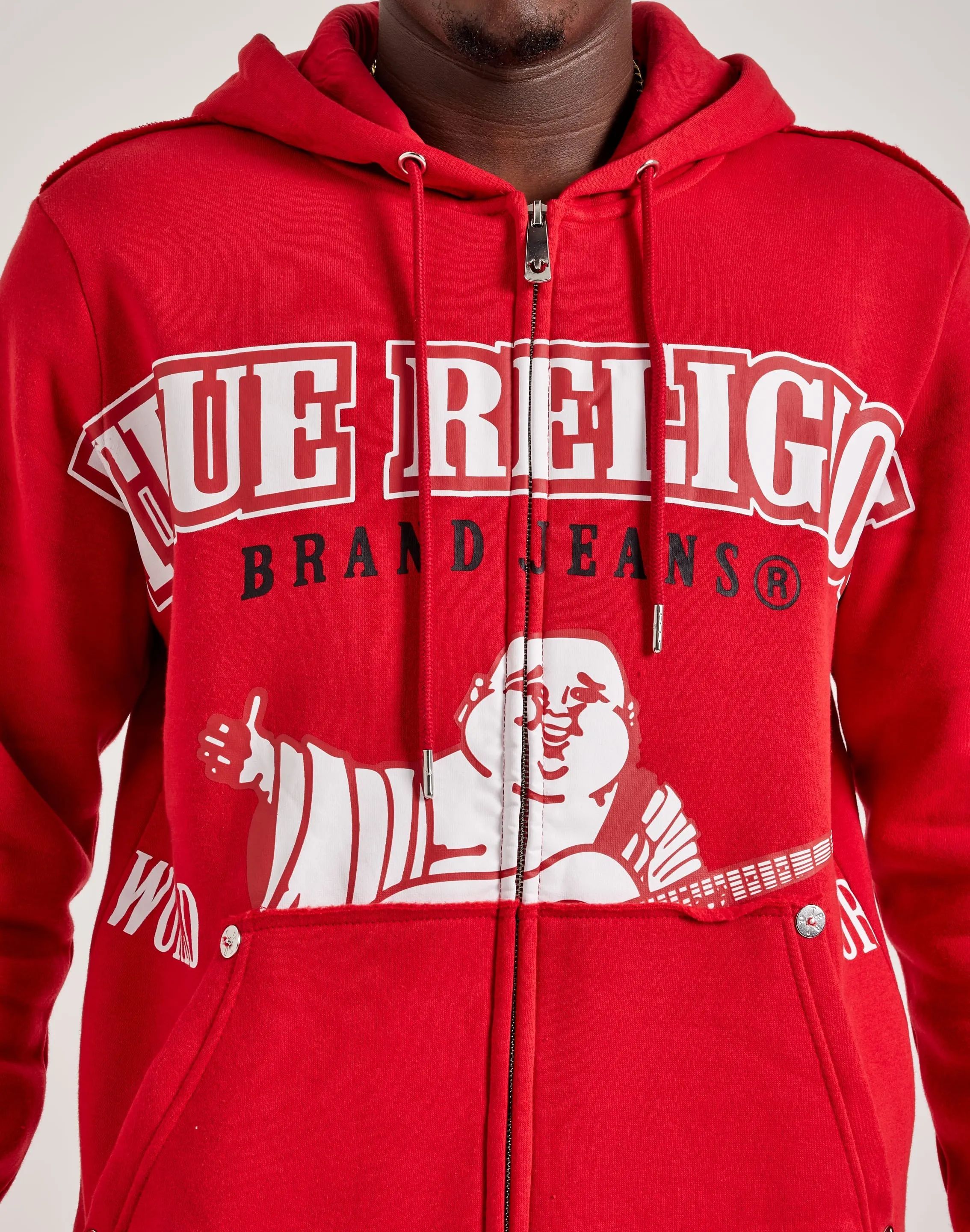 True Religion Raw Exaggerated Icon Full-Zip Hoodie