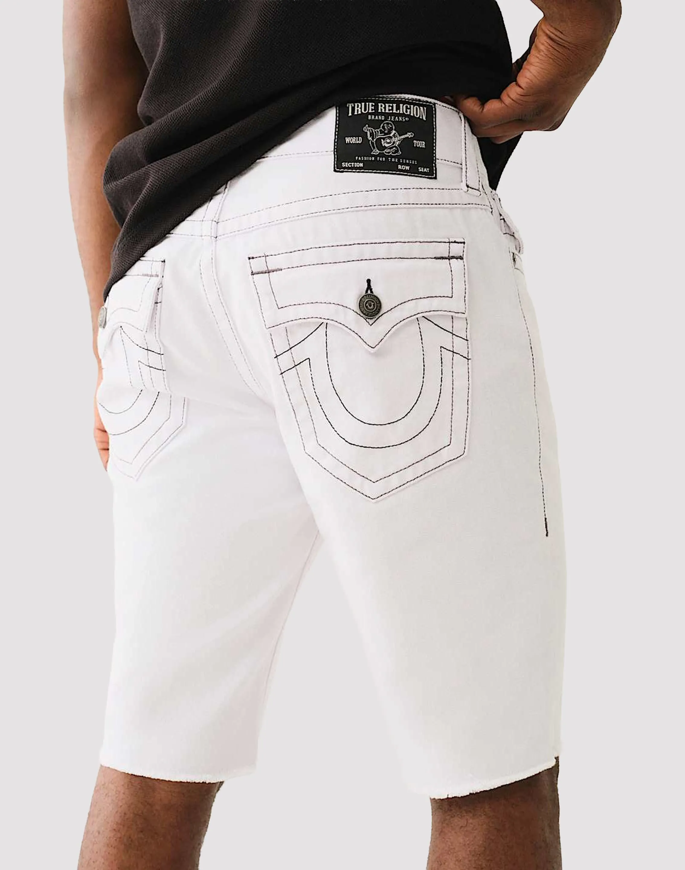 True Religion Ricky Frayed Flap Shorts