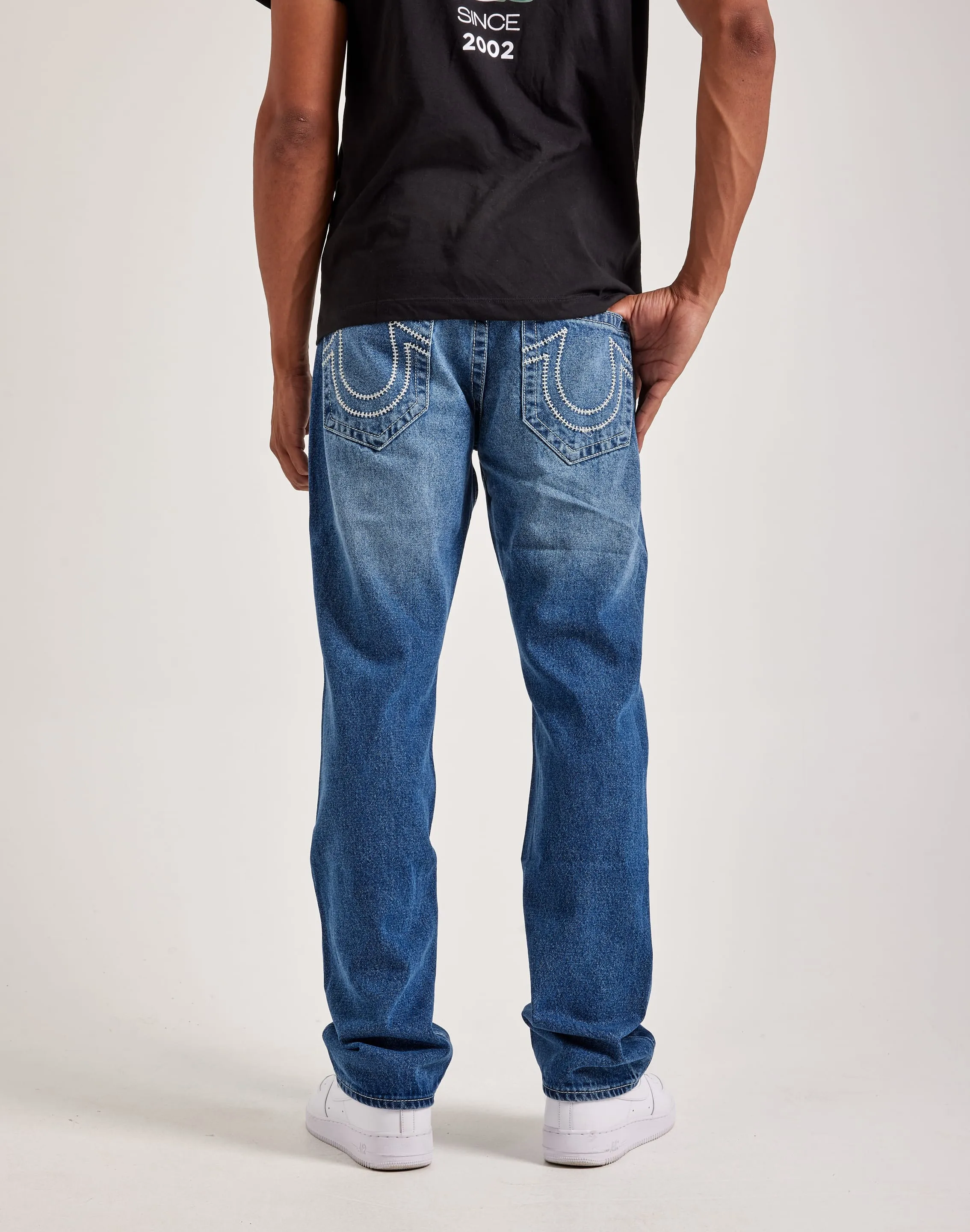 True Religion Ricky Ladder Stitch Logo Jeans