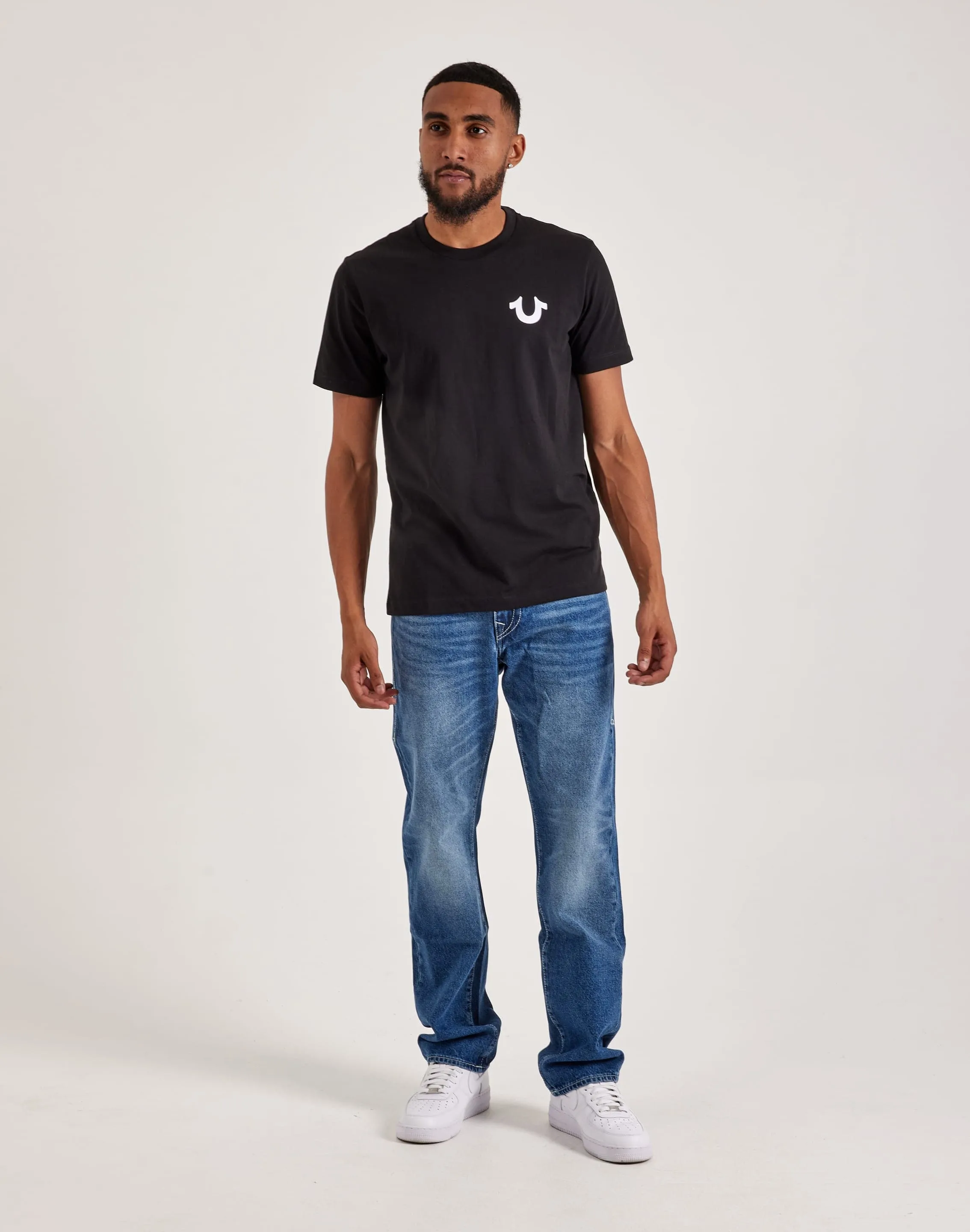 True Religion Ricky Ladder Stitch Logo Jeans