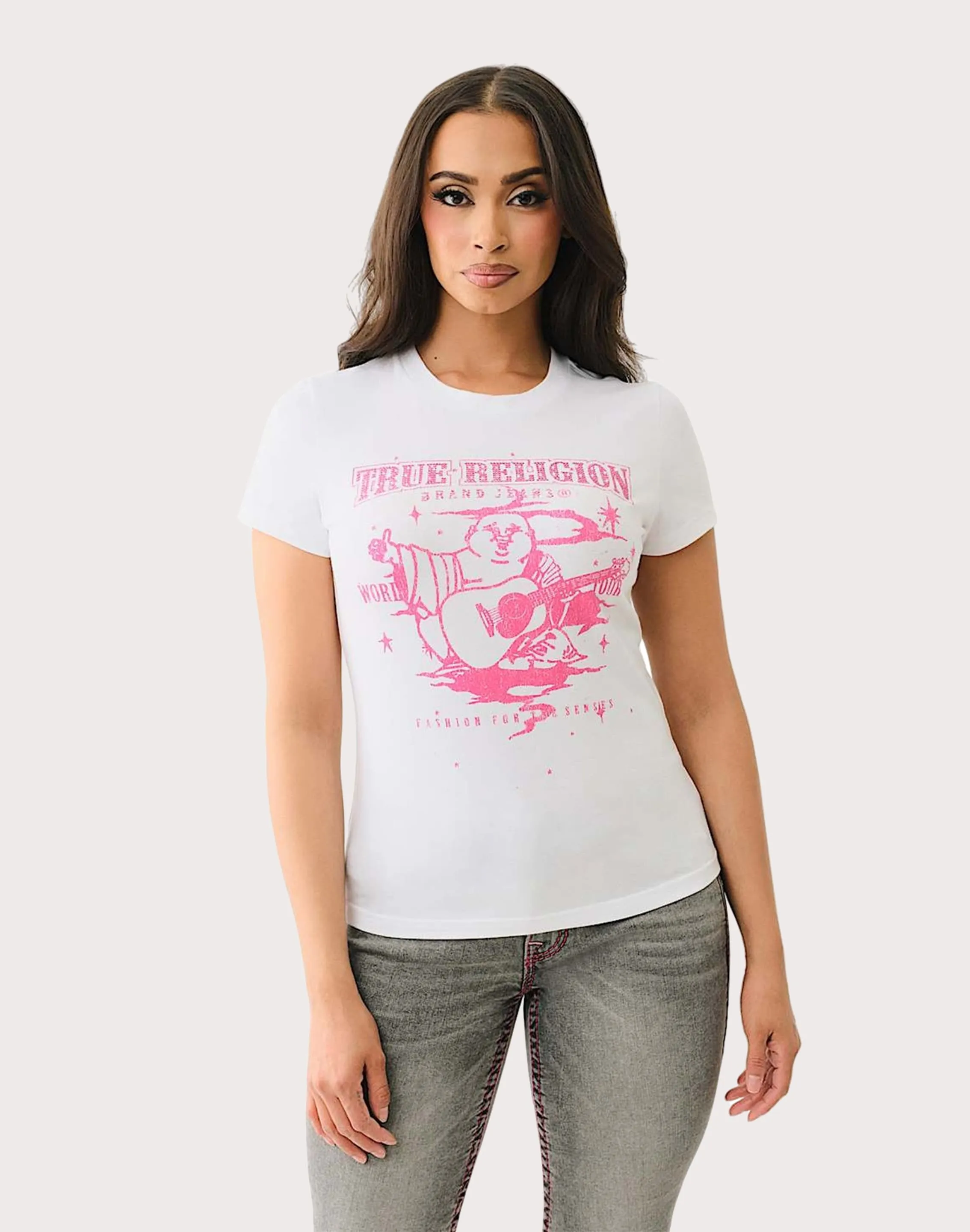 True Religion True Religion Crystal Logo Buddha Women's Tee