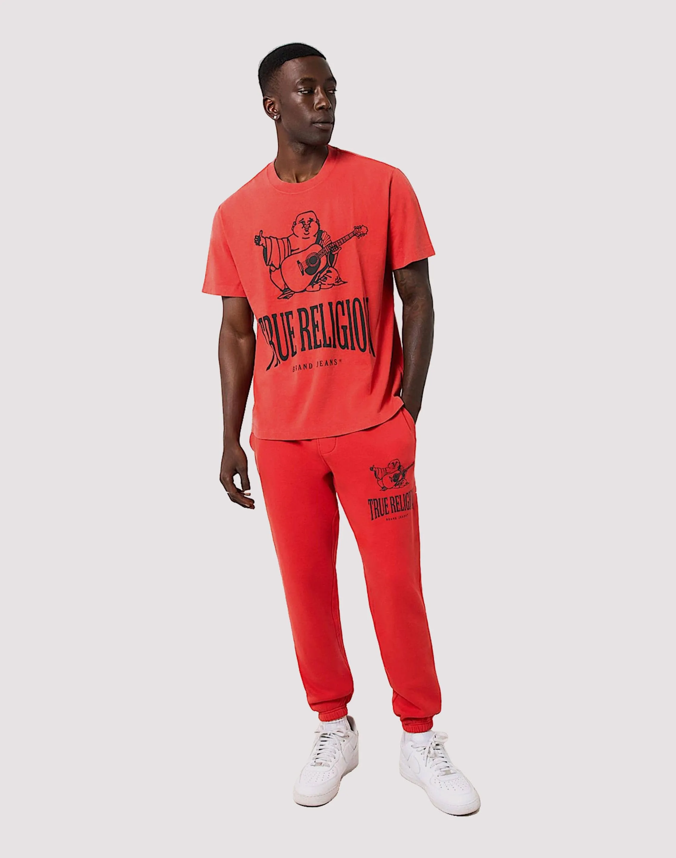 True Religion Vintage Crackle Buddha Red Tee