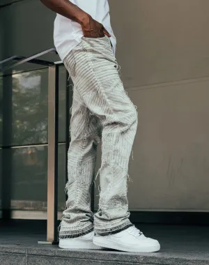 WAIMEA Geometric Frayed Jeans
