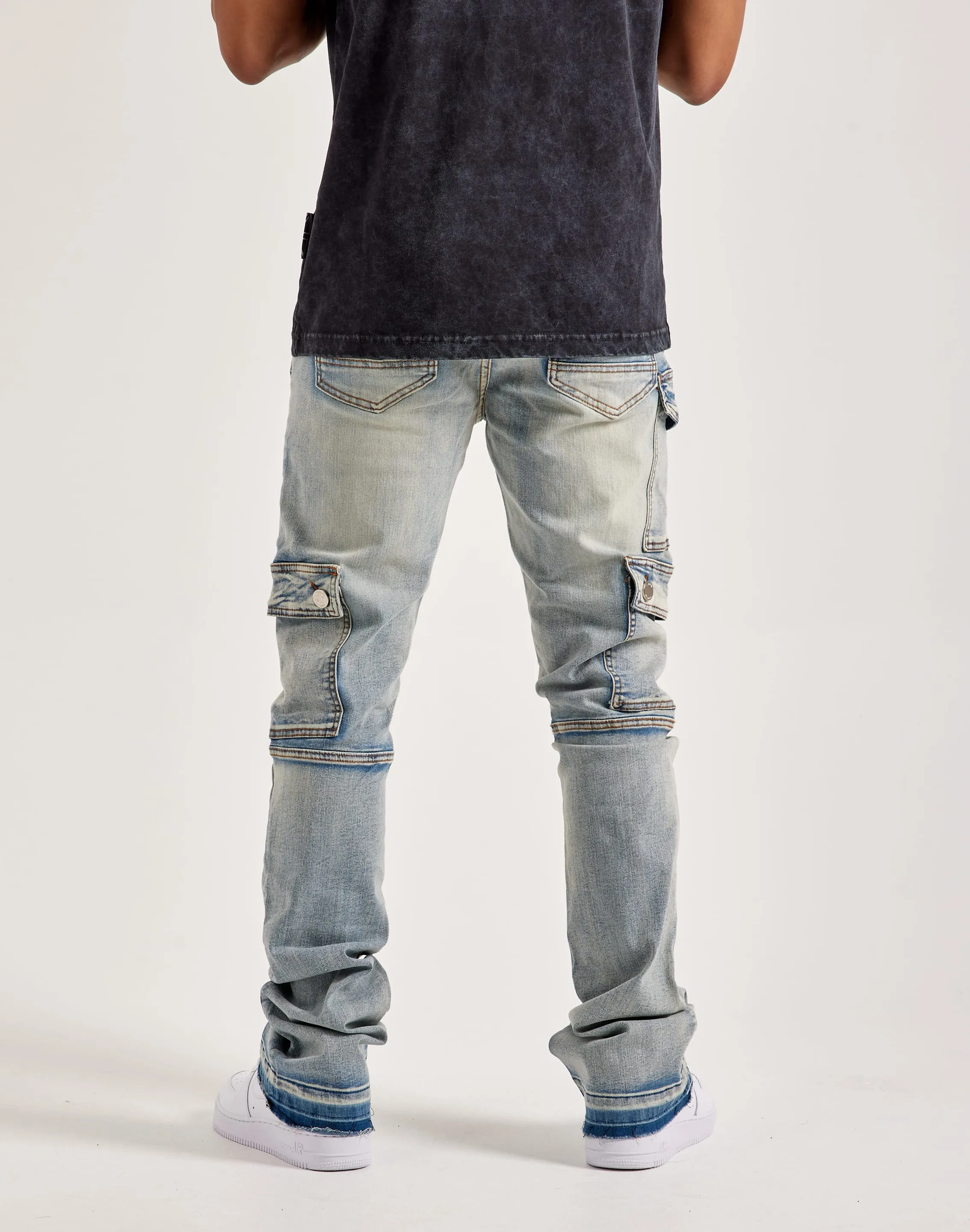 WAIMEA Overdyed Stacked Cargo Jeans