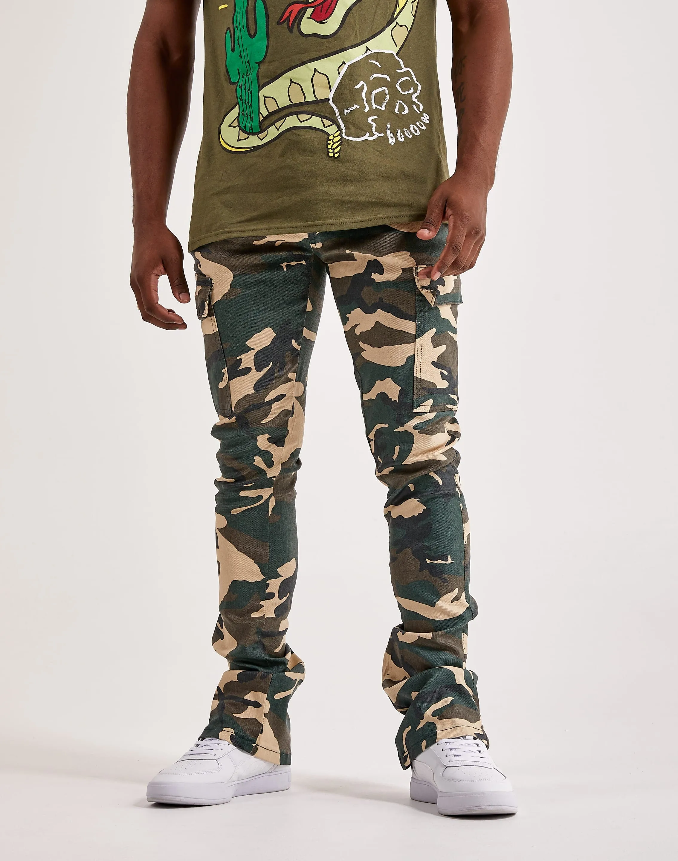 WAIMEA Stacked Coated Cargo Pants